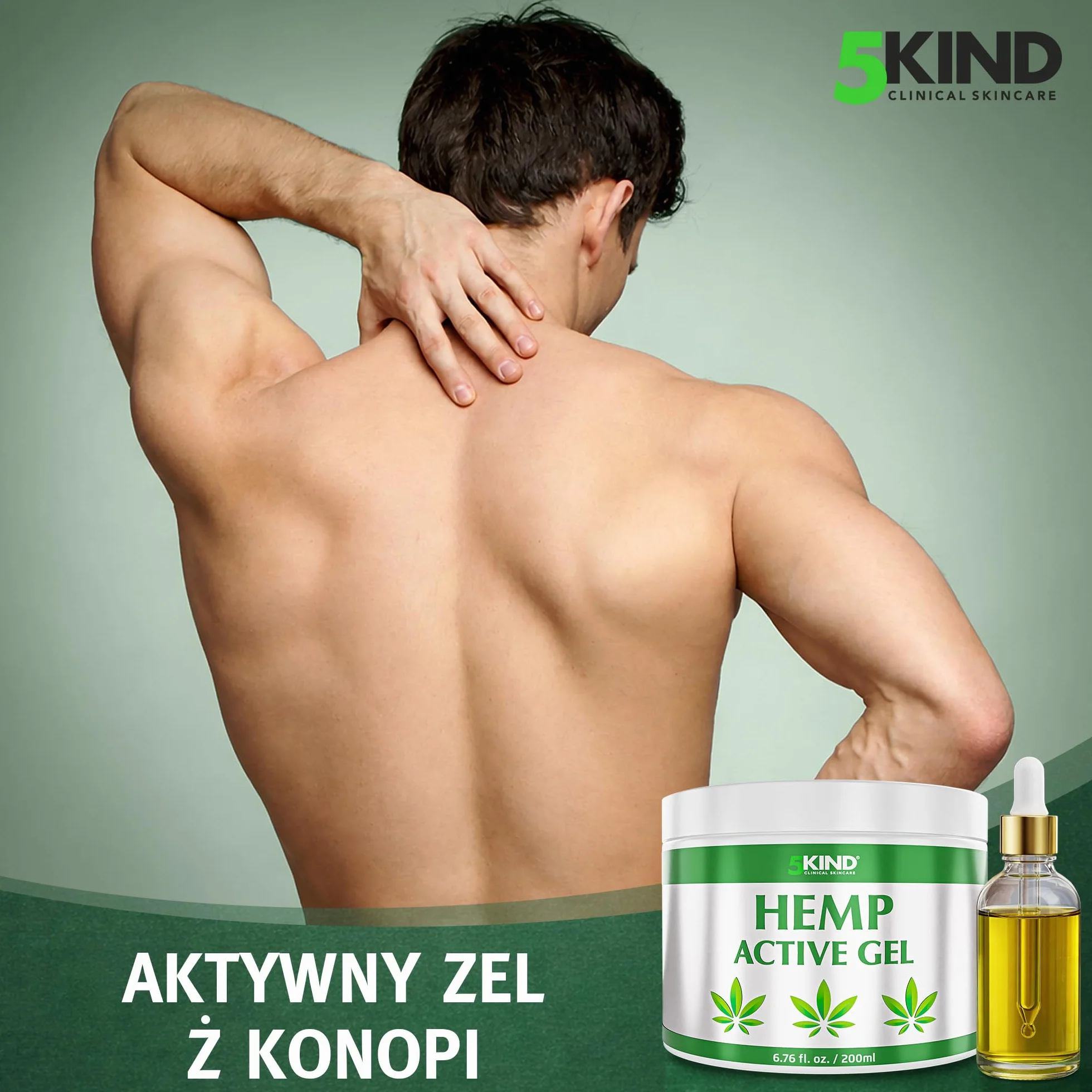 5kind maść z żelu konopnego z konopi 200 ml – wysoka dawka żelu konopnego – uspokaja stawy i mięśnie, stopy, kolana, kark, ramiona, plecy i zakwasy, żel z naturalnymi ekstraktami