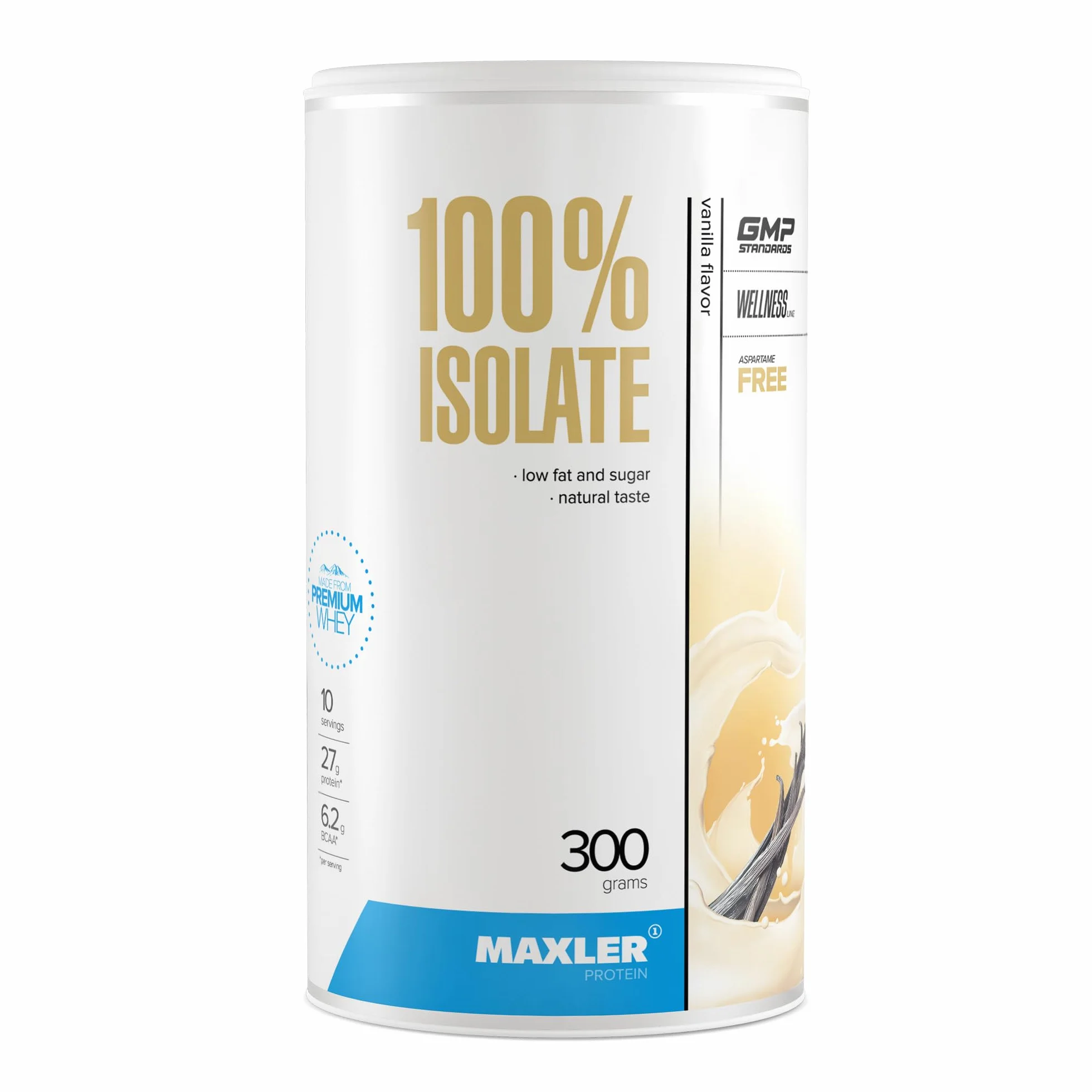 Maxler 100% Isolate Protein Pulver Vanille 300g - Whey Protein Isolate Zuckerarm