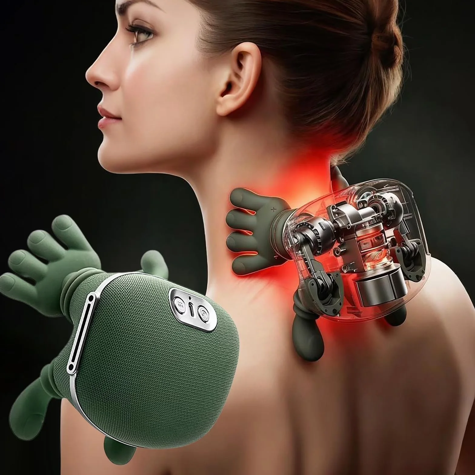 Cerviflex 4d Wireless Massager – Shiatsu Deep Tissue Relief with Heat, USB Neck and Back Massager with Heat, 3 Massage Settings, 2 Heating Levels, Deep Massage for Neck, Shoulder, Back(2 sets)