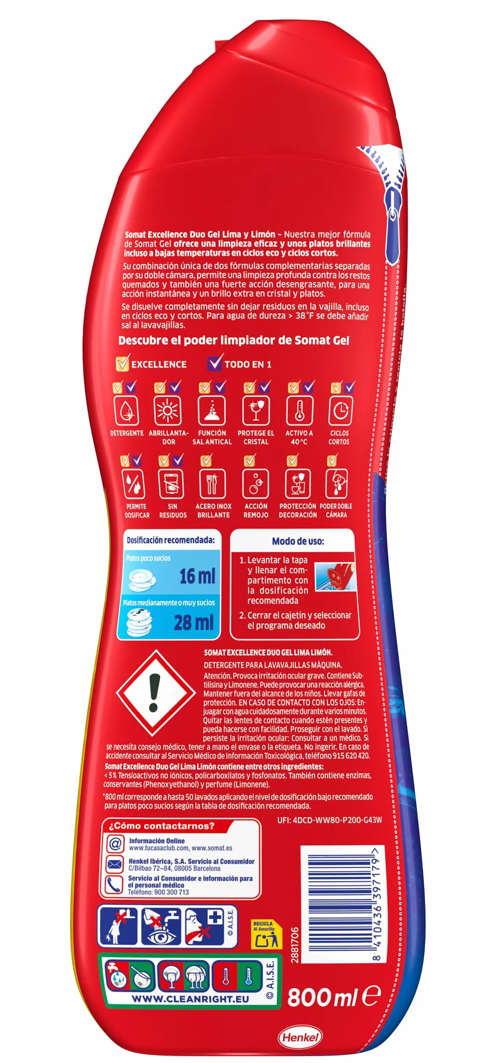 Somat Excellence Żel do Zmywarek 4 x 900 ml