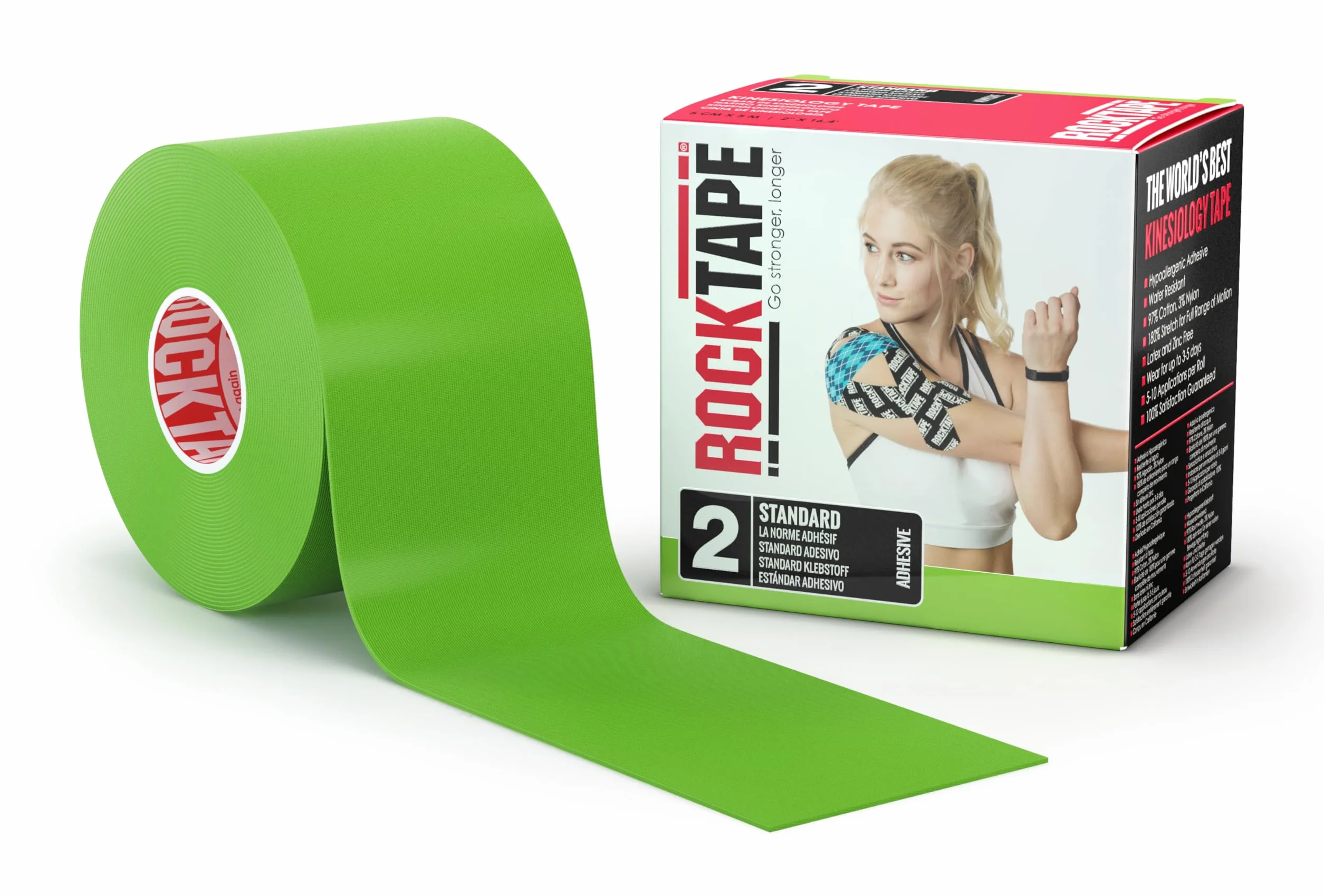 RockTape H2O wodoodporna taśma kinezjologiczna sportowa elastyczna na ramiona kostki łokcie