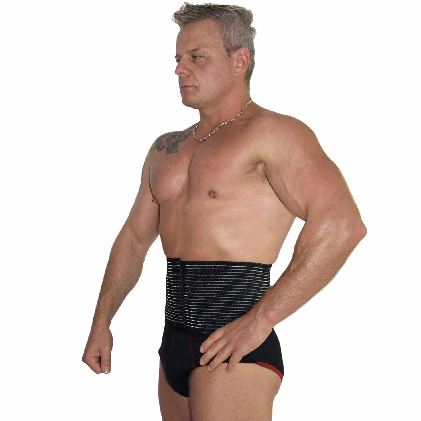 BODYPERFECT Pooperacyjna opaska na brzuch Unisex Korektor pooperacyjny Regulowane zamknięcie XS Czarna