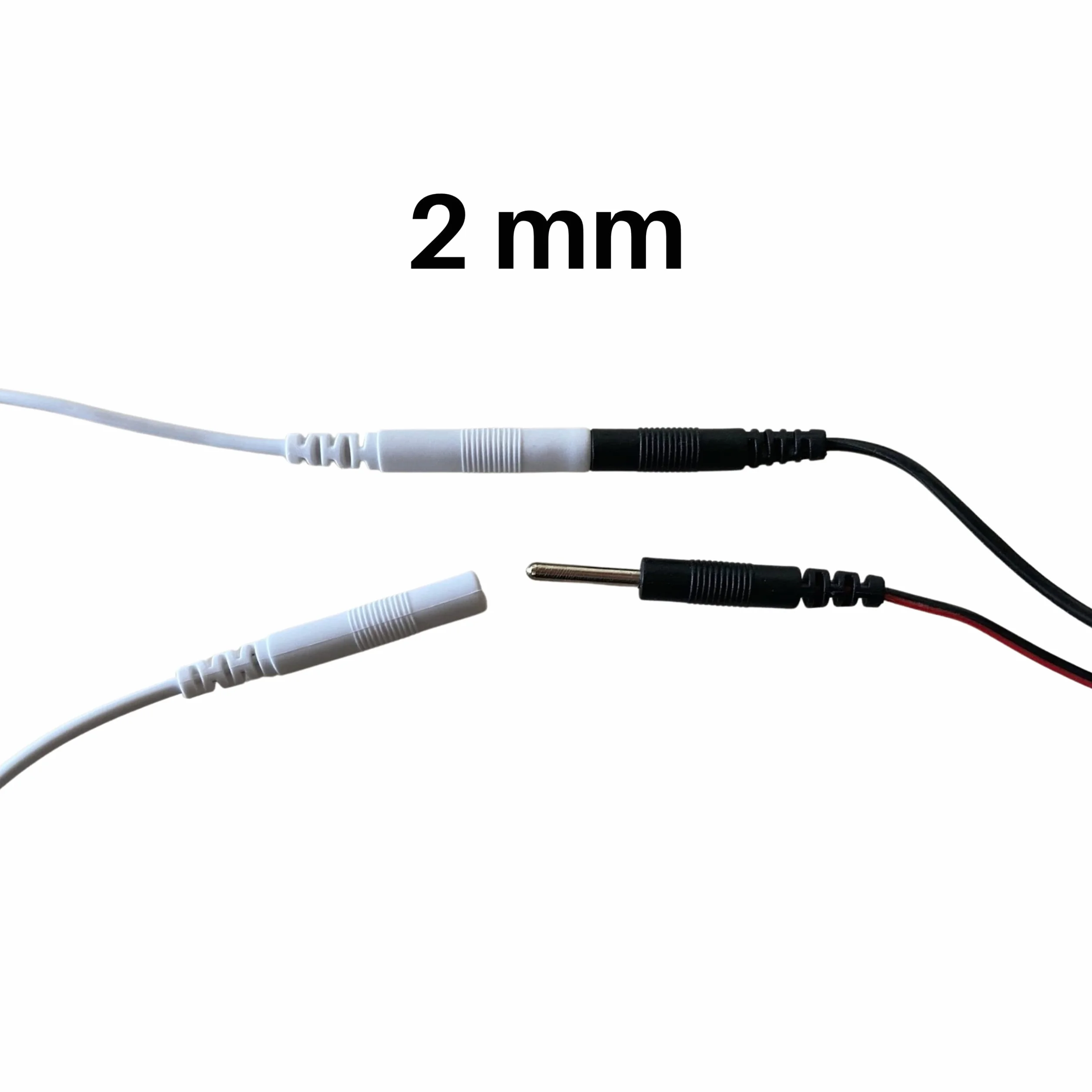 2 kable połączeniowe do elektrod z przyłączem na kabel- przewód do elektrostymulatora i aparatu tens