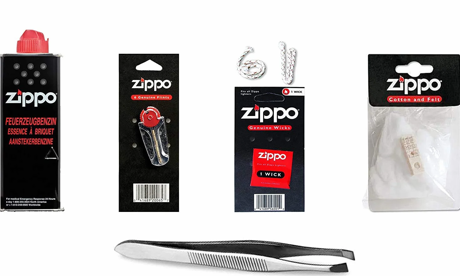 Zippo Zestaw Akcesoriów ReLife z Benzyna, Wata, Knot, Kamienie i Pinceta Sunmondo