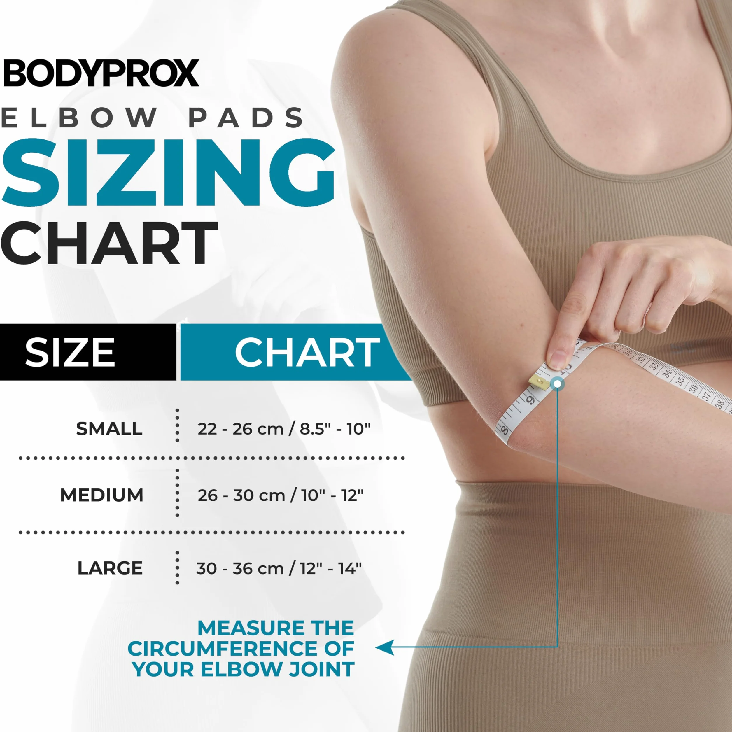 Bodyprox Ochraniacze łokci 1 para, rękaw ochronny łokci (L)