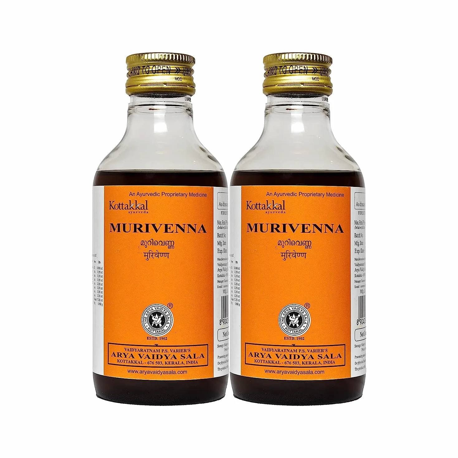 Murivenna 200 ml Kottakkal Arya Vaidya Sala opakowanie 2 szt