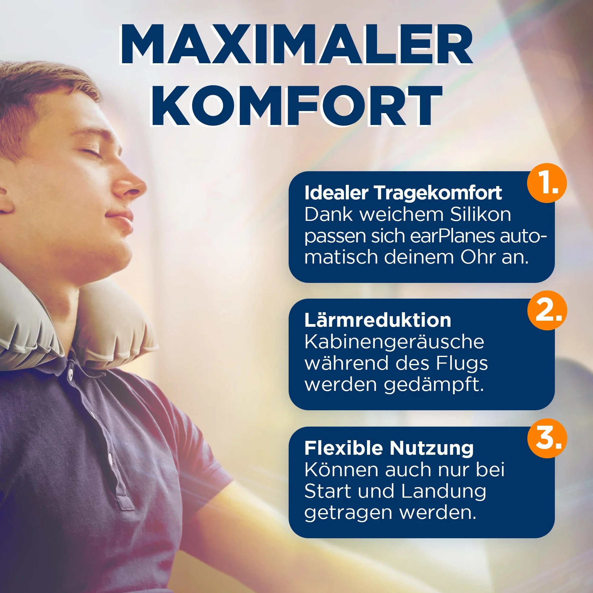 Cirrus Earplanes Adult – Silikonowe zatyczki do uszu, wyrównanie ciśnienia podczas lotu, 2 sztuki