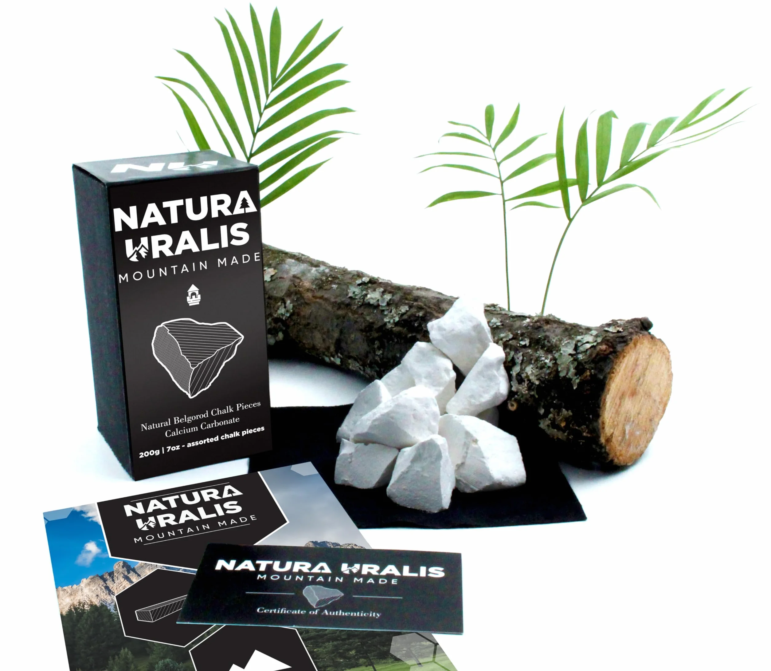 Natura Uralis Premium Belgorod Kawałki Tynkowe | 200g Białych Kawałków Wapiennych - Niesamowity Chrzęst, Satysfakcjonująca Ziemista, Aksamitna i Solidna Tekstura, Sensacja ASMR