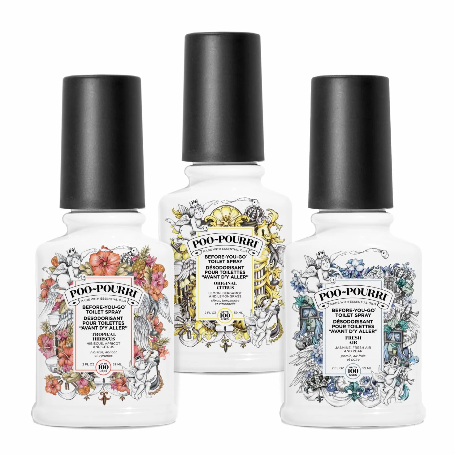 Pourri Bright & Tropical odświeżacz łazienkowy zestaw Getaway 3 mini zapachy
