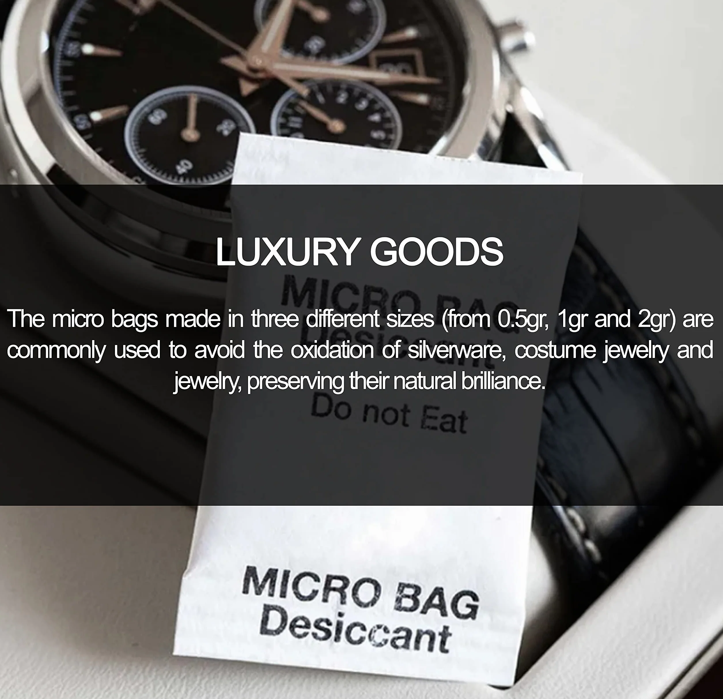 Silital Micro Bag Tyvek, żel krzemionkowy, worki odwadniające, ochrona przed wilgocią, żywność, sprzęt gospodarstwa domowego, biżuteria, moda, różne ilości i gramatury, wyprodukowano we Włoszech (100