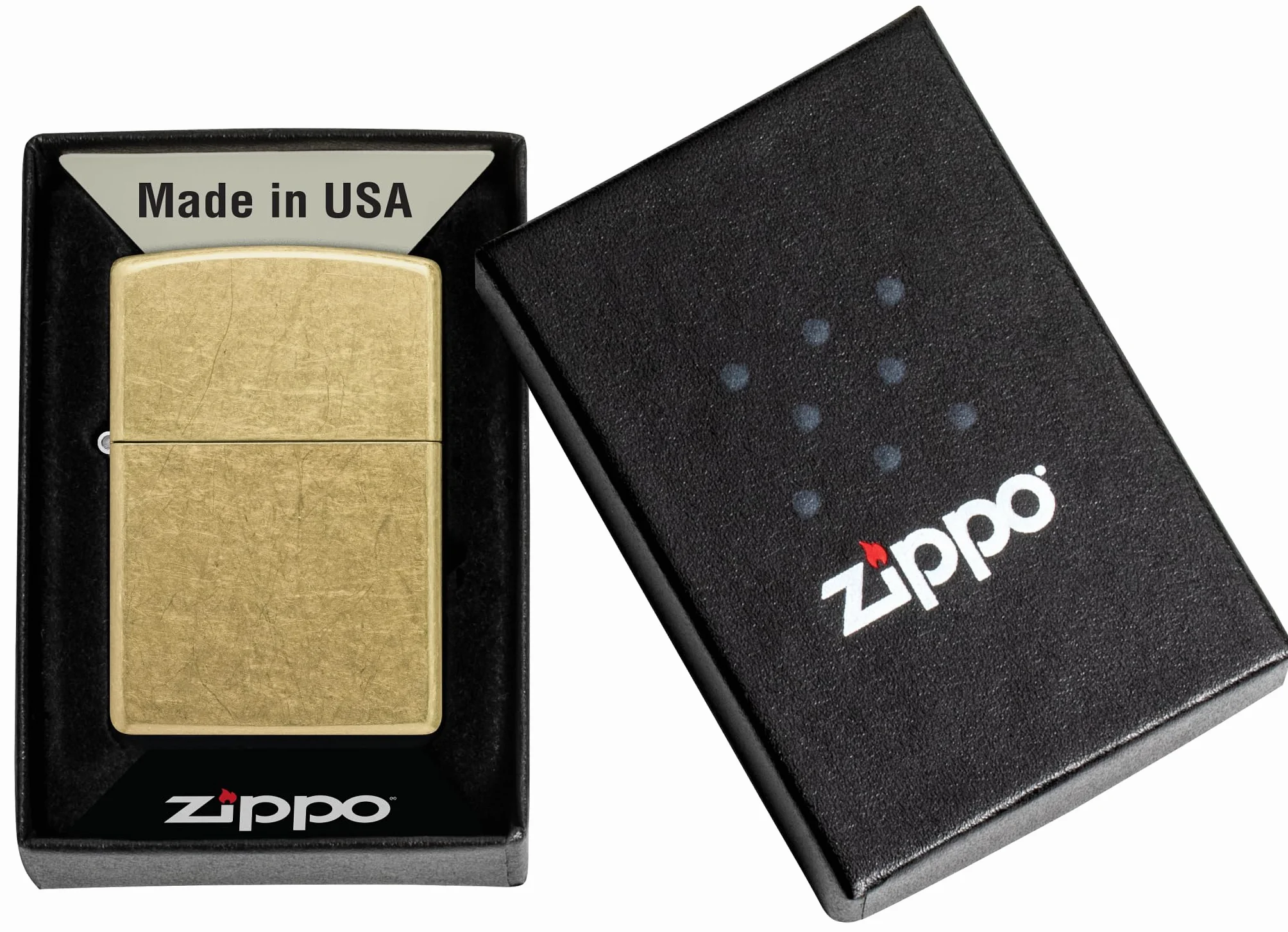 Zippo Street Brass Zapalniczka Sztormowa, Mosiądz, Wiatroodporna, Wielokrotnego Użytku, Wyprodukowana w USA