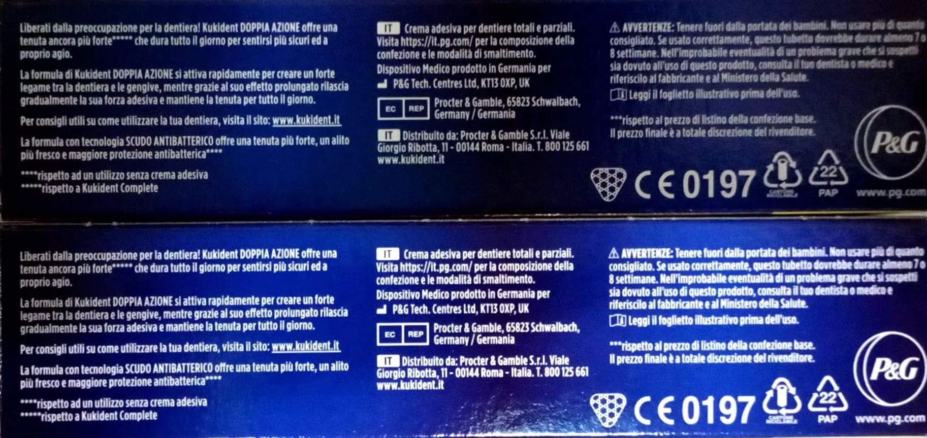 Kukident Plus Doppia Azione MAXI Crema Adesiva Dentiere Totali Parziali, 2 x 65 g