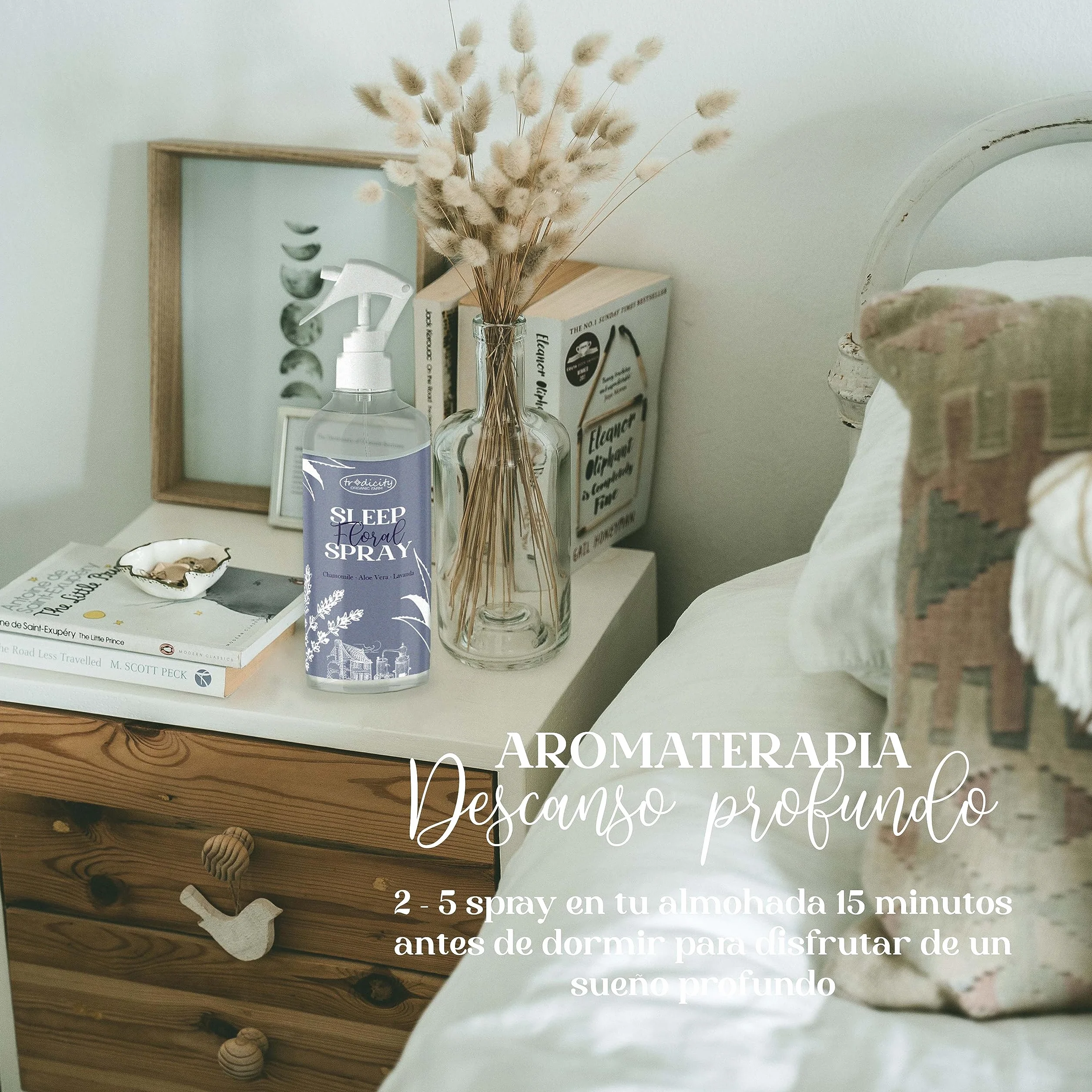 Sleep Pillow Spray Relaksująca mgiełka dla lepszego snu, olejki eteryczne z lawendy (relaksującej), aloesu (natleniania) i rumianku (uspokajający) (100 ml)