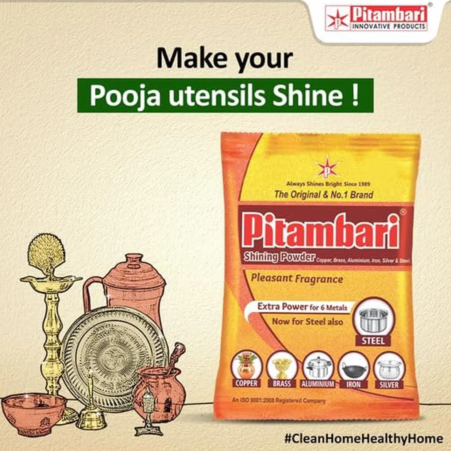 Pitambari Shining Powder 200 g opakowanie 3 Indie