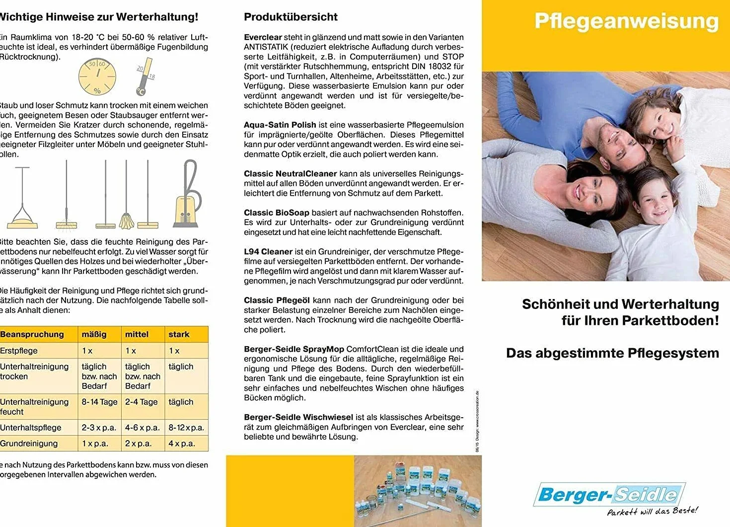 Berger-Seidle Everclear L93 Zestaw do pielęgnacji parkietu matowy bezbarwny 5 l