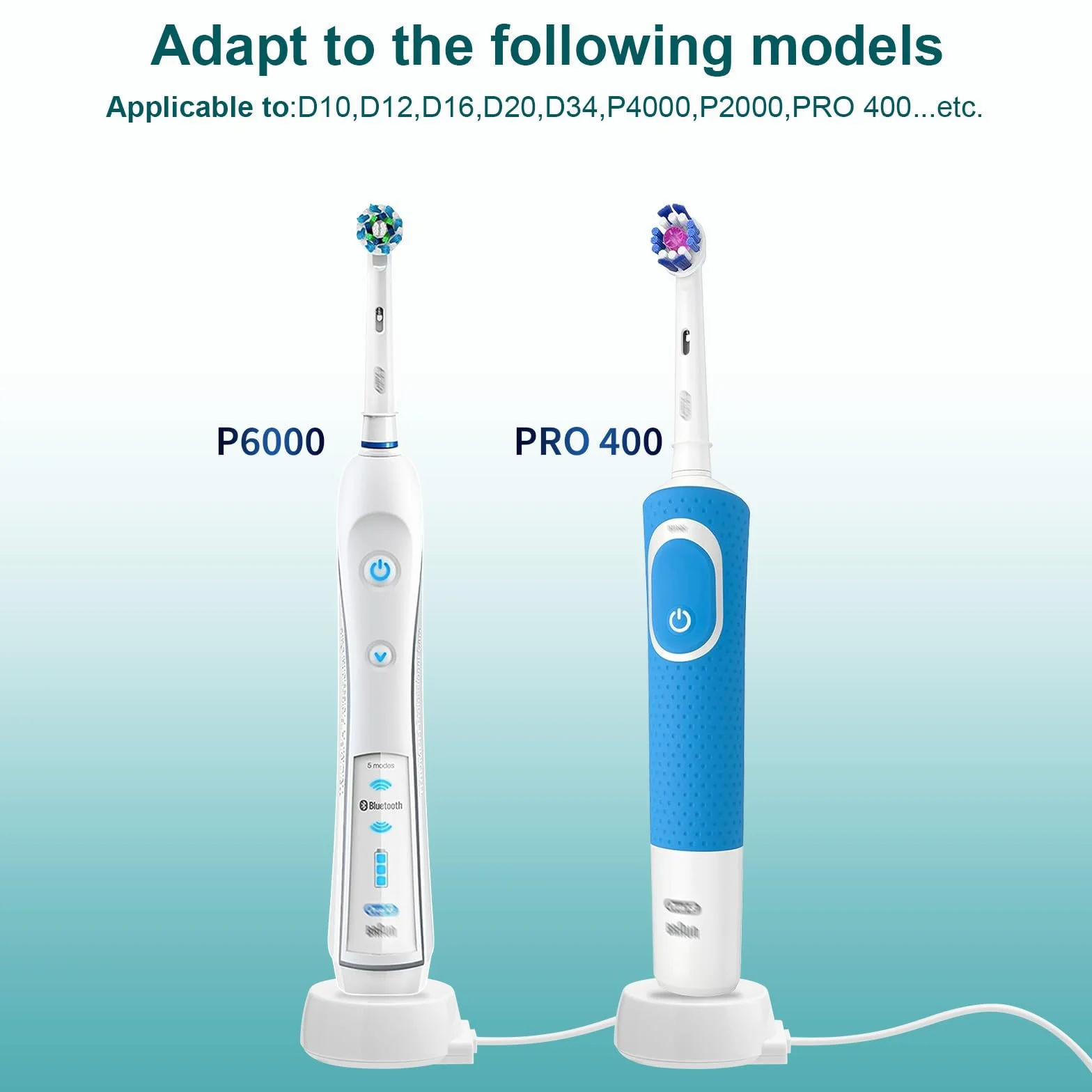Ładunki do Oral-B Pro Series 3 Plus, Vitality, Pro 3500, iO3, iO4, iO5, iO6 Szczotki Do Zębów