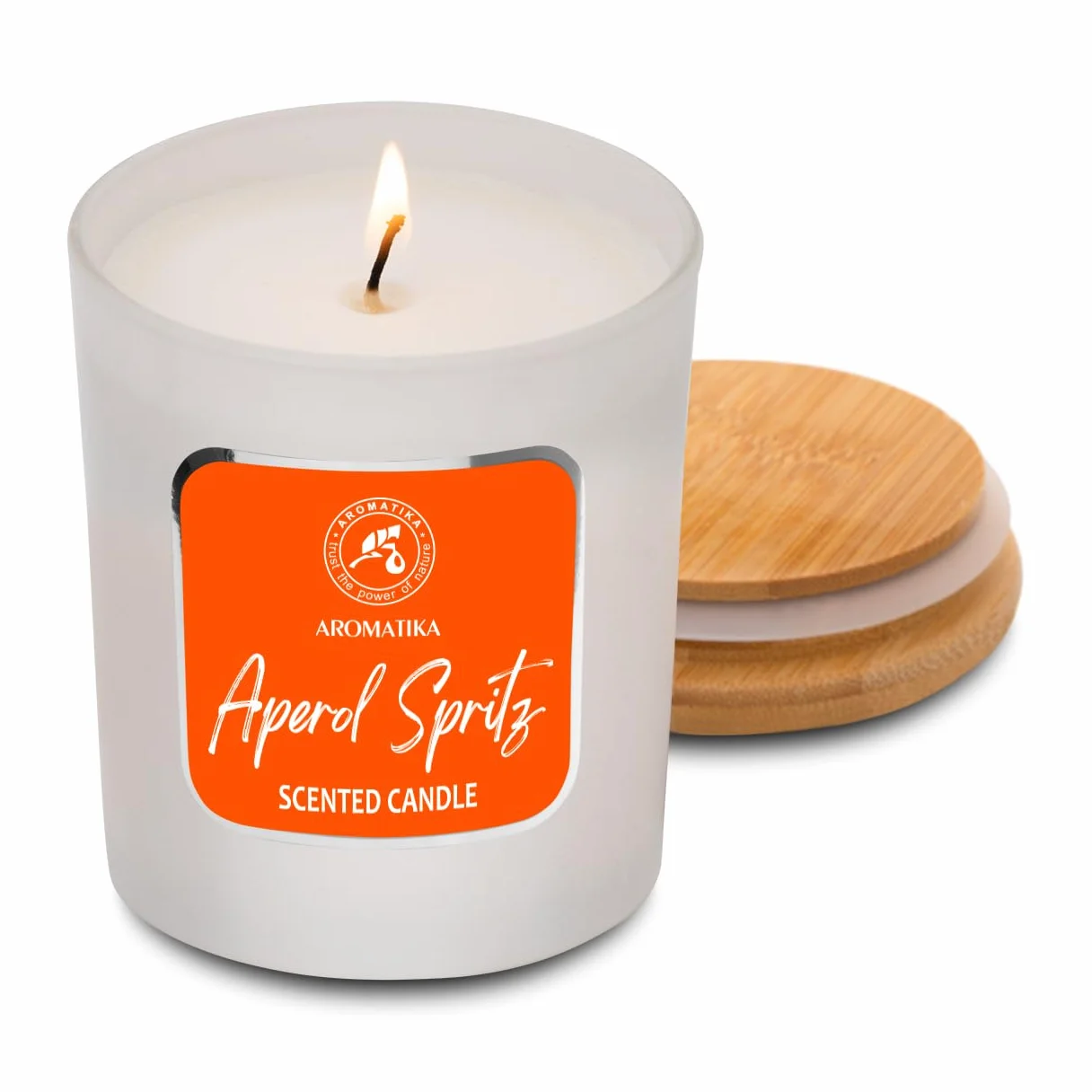 Scented Soy Wax Candle Aperol Spritz 200g, Aromatherapy Fresh Scent Glass Home Air Freshener Gift
