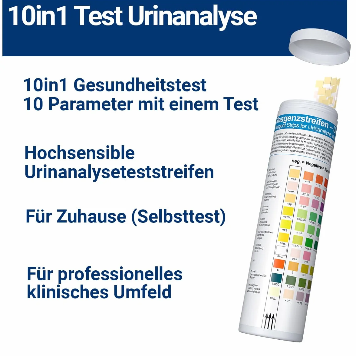 100x 10w1 pasek do badania moczu z 10 wskaźnikami Test samodzielny z paskami do badania zdrowia i moczu Infekcje dróg moczowych, ketoza, cukrzyca, glukoza, pH, białko