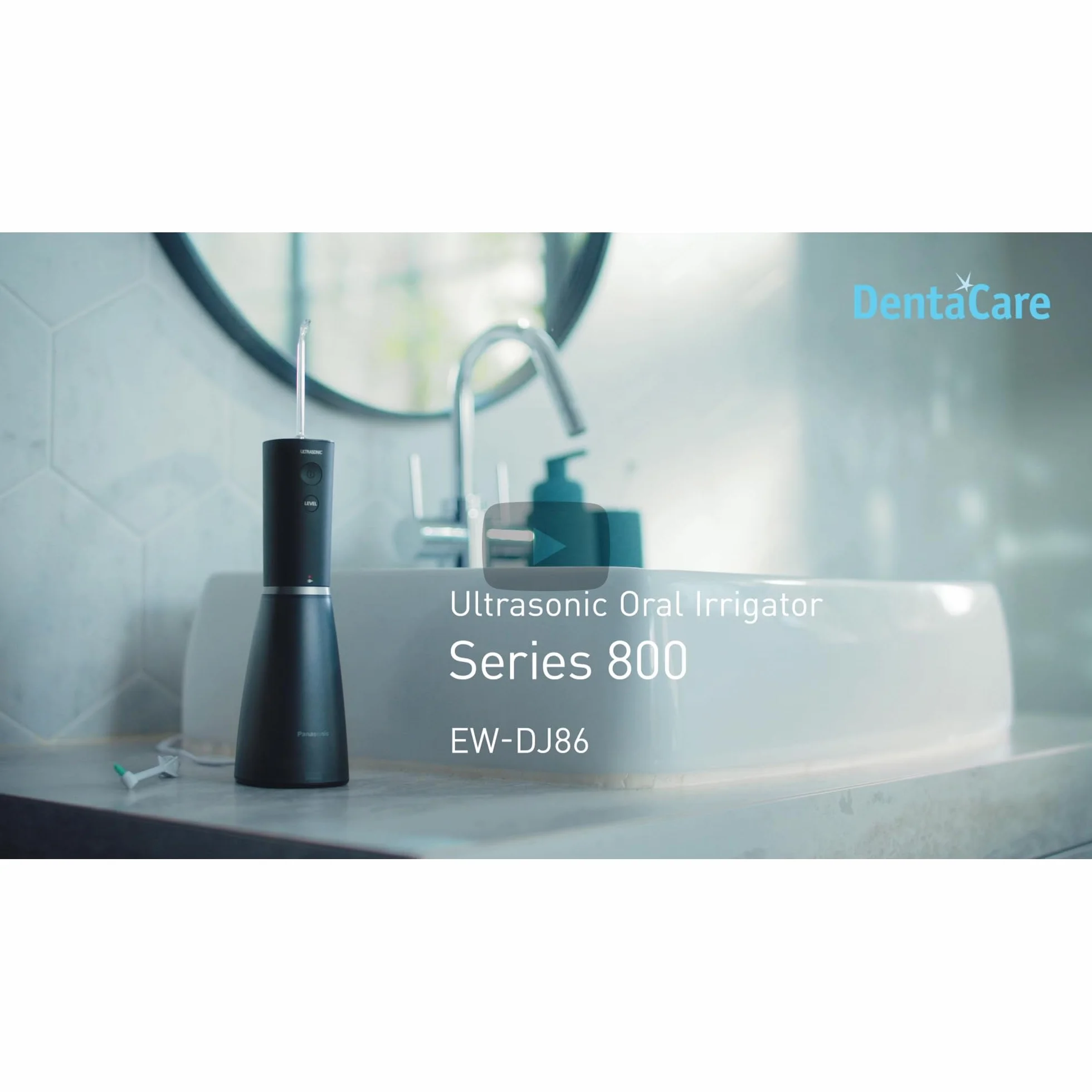 Panasonic Series 800 Ultradźwiękowy Irygator do jamu ustnej EW-DJ86-K503, do Zębów, 200 ml, 1 Dysza Ultradźwiękowa i 1 Ortodontyczna, 5 Ustawień Ciśnienia, Akcesoria Podróżne, Ładowanie USB-C, Czarny