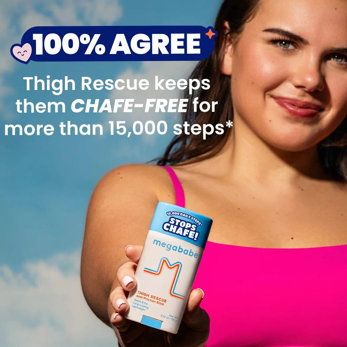 MegaBabe Thigh Rescue Stick Anti-Chafe Aloe, Pomegranate & Grapeseed Oil