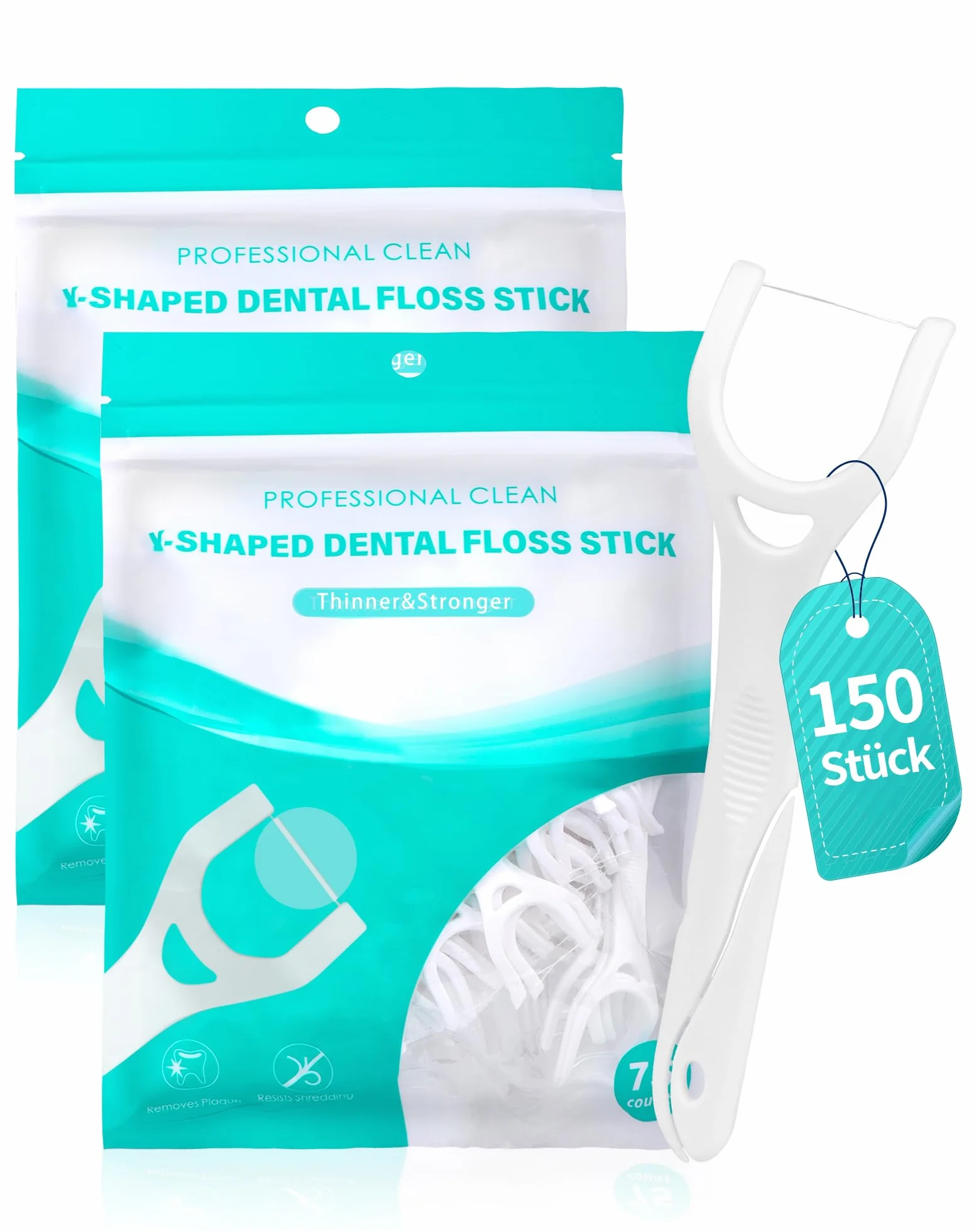 Y-From patyczki z nicią dentystyczną Y Shaped Floss Picks 150 sztuk