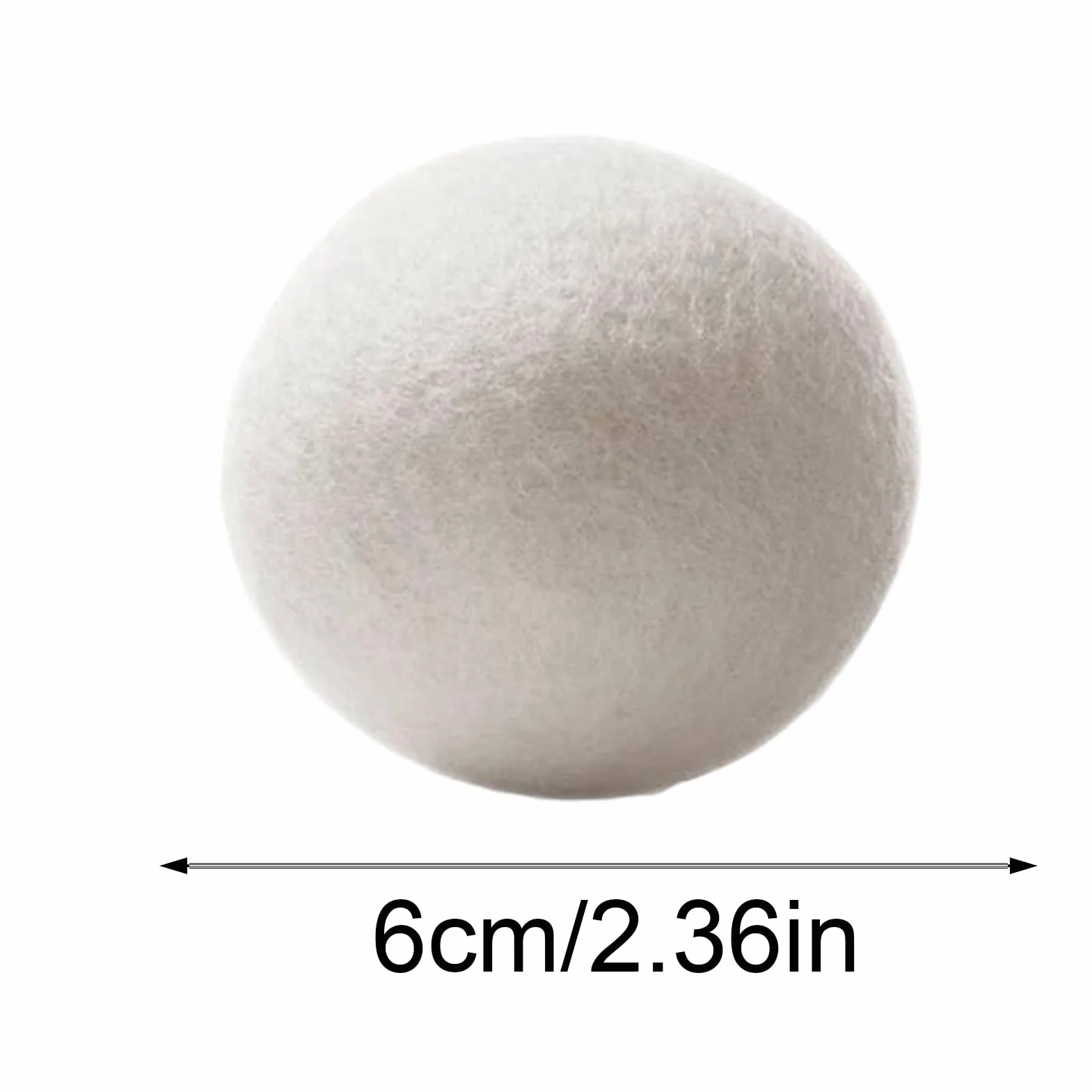 Wool Dryer Ball Set of 6, Fabric Softener Alternative, 6cm Diameter, Quick-Drying Aid for Laundry