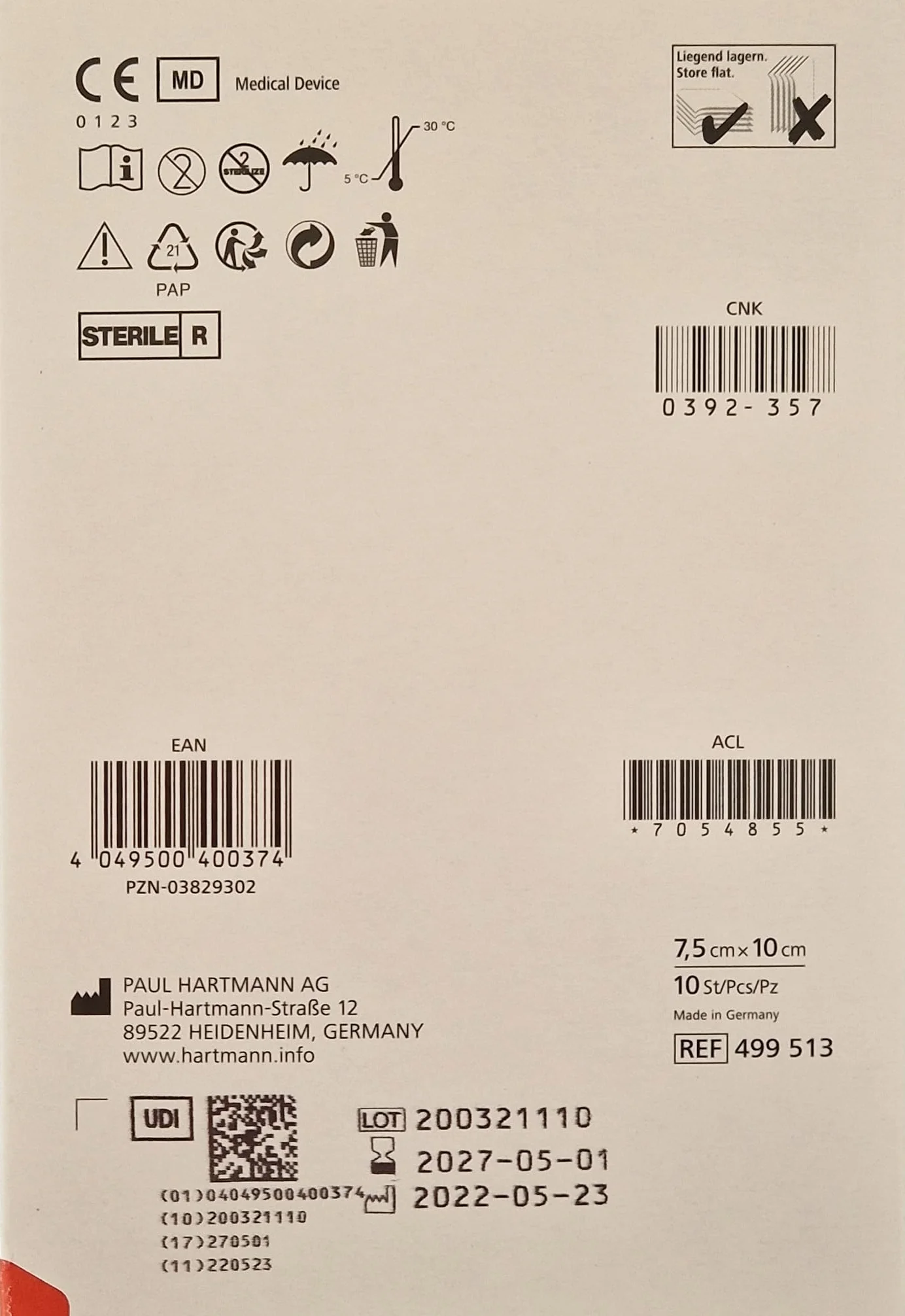 ATRAUMAN 7,5 x 10 cm sterylne kompresy 10 sztuk