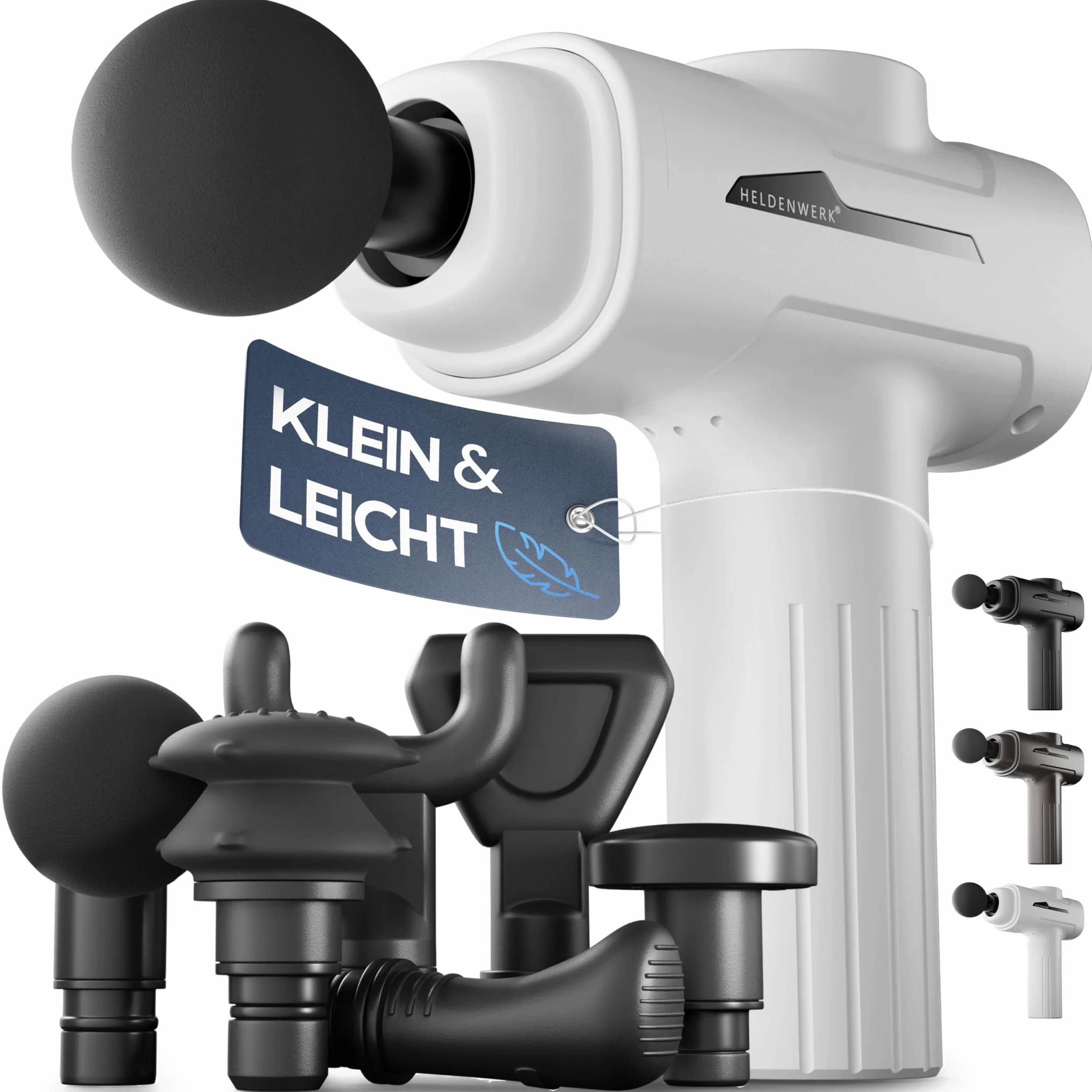 HELDENWERK Pistolet do masażu 6 głowic 3200 obr./min USB-C