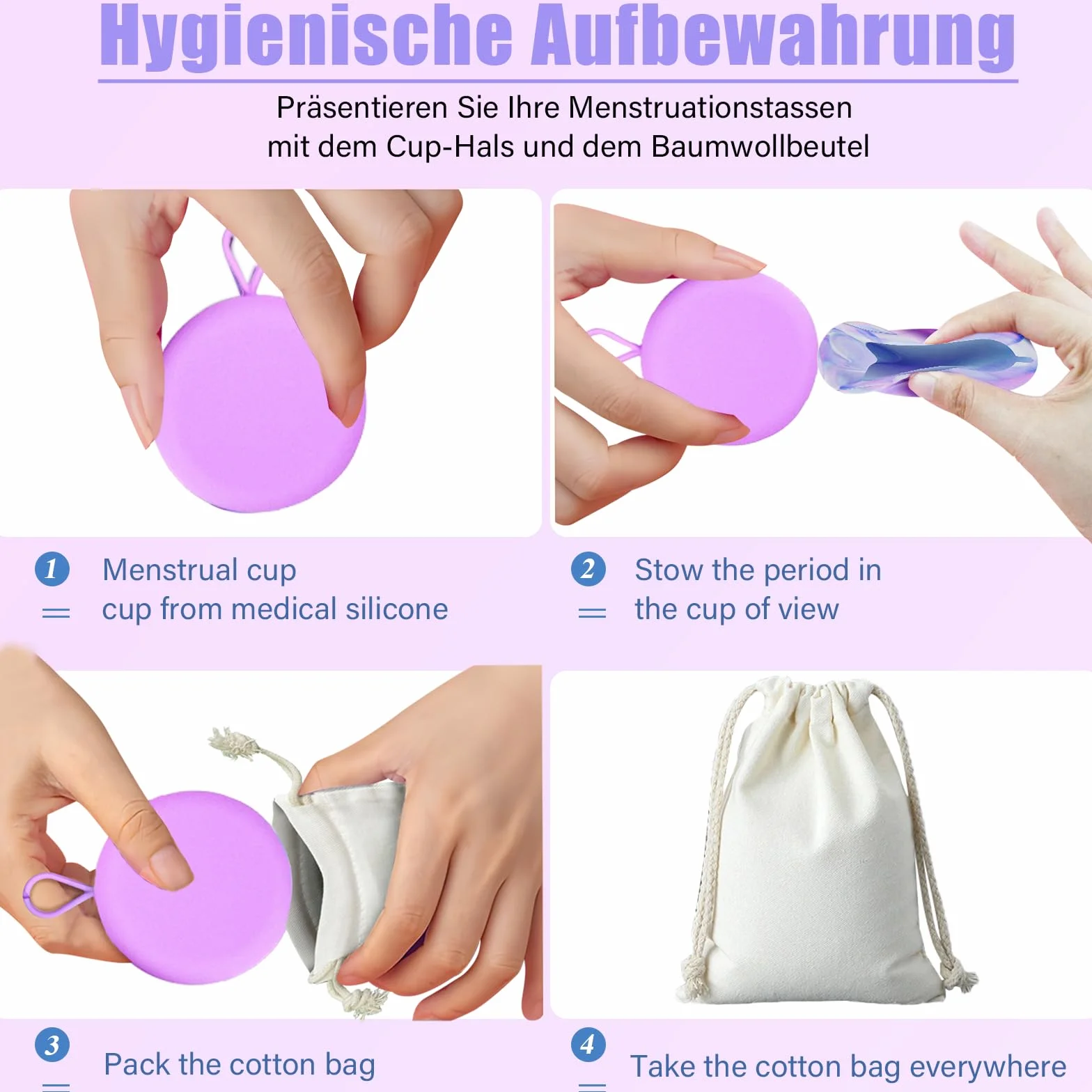 2 sztuki krążków menstruacyjnych rozmiary S L, kubek menstruacyjny, wielokrotnego użytku, krążek miesiączkowy, miękki, szczelny, z silikonu, alternatywa dla tamponów