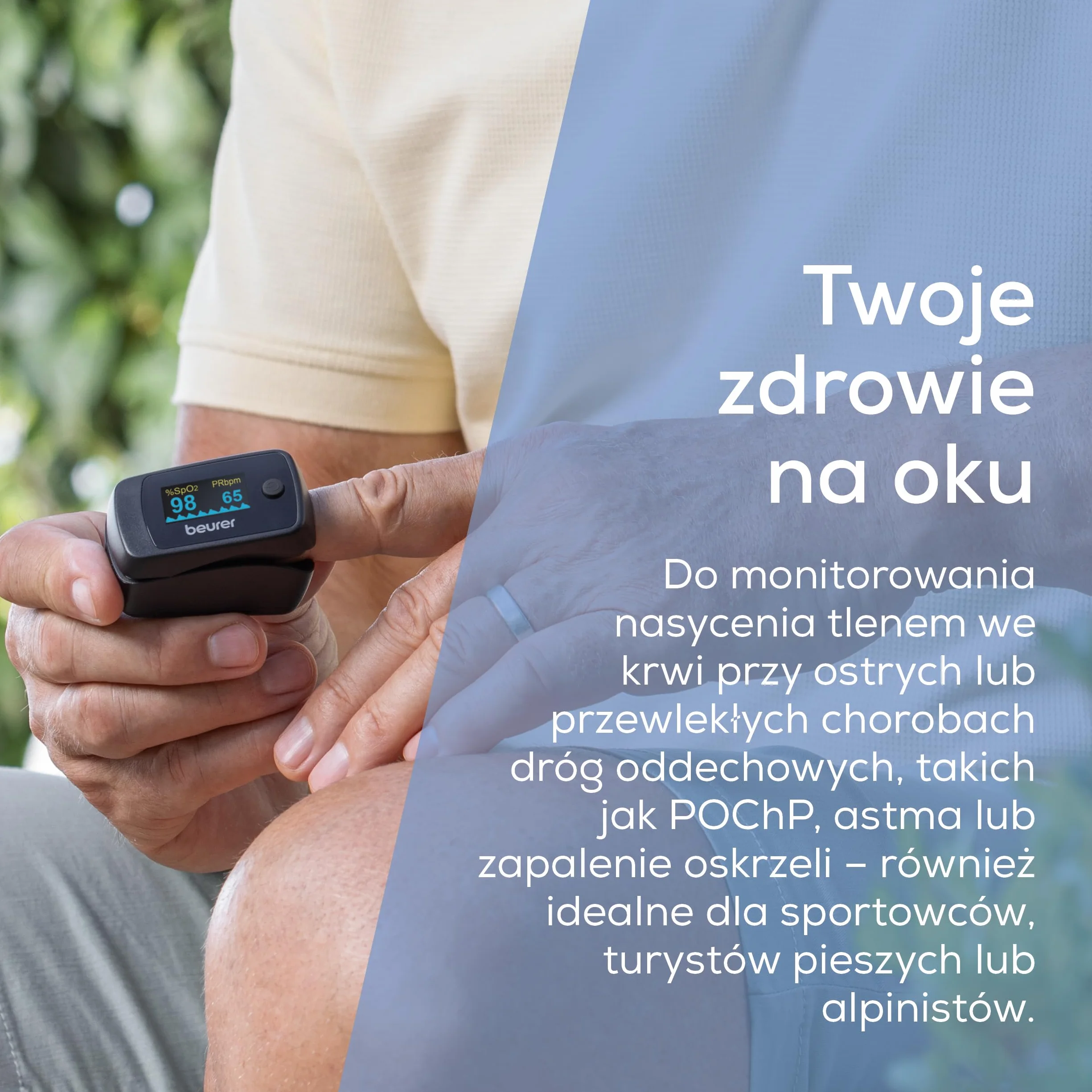 Beurer PO 45 pulsoksymetr, pomiar nasycenia tlenem (SpO2), częstości akcji serca (tętna) i wskaźnika perfuzji (PI), bezbolesne zastosowanie, kolorowy wyświetlacz, 1 sztuka (opakowanie 1)