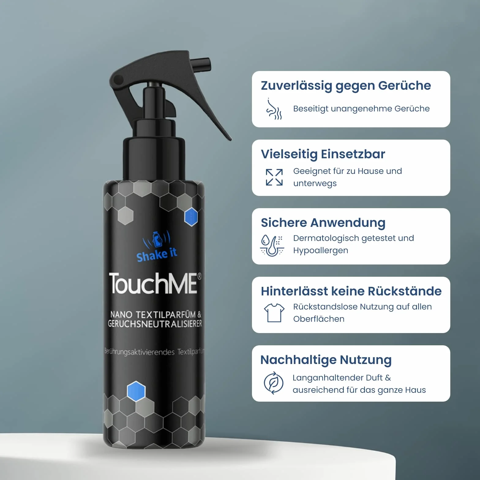 TouchME - Neutralizator i odświeżacz do tekstyliów w sprayu zapach