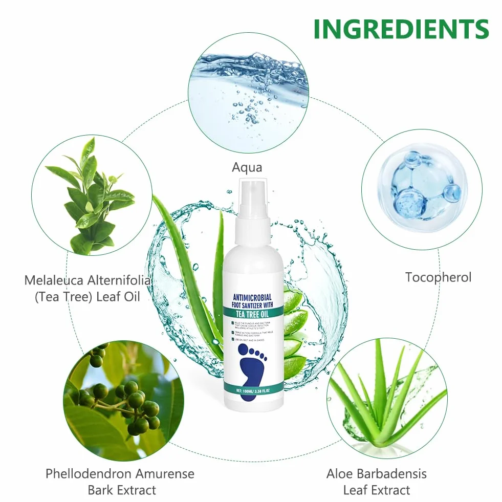 Spray przeciw grzybicy stóp AOOWU 100 ml naturalna formuła