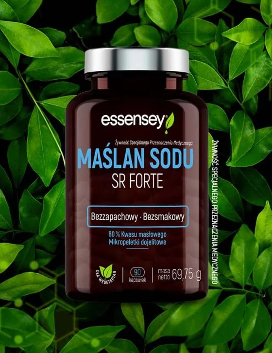 ESSENSEY MAŚLAN SODU SR Forte 80% Kwas Masłowy Zdrowe Jelita Trawienie Stany Zapalne [ 90 kapsułek ]
