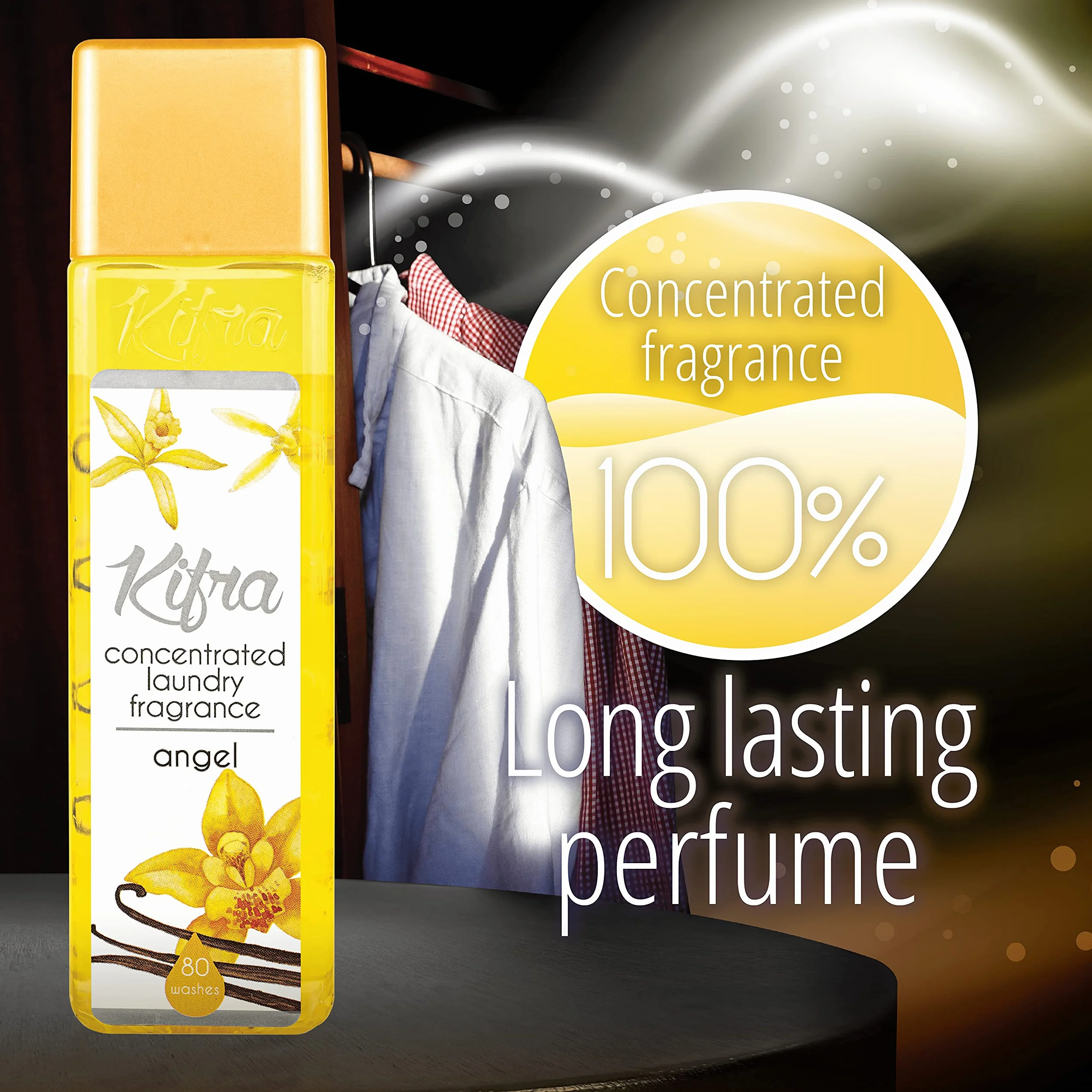 KIFRA Angel skoncentrowane perfumy do prania, 200 ml, 80 cykli prania, długotrwały zapach do prania