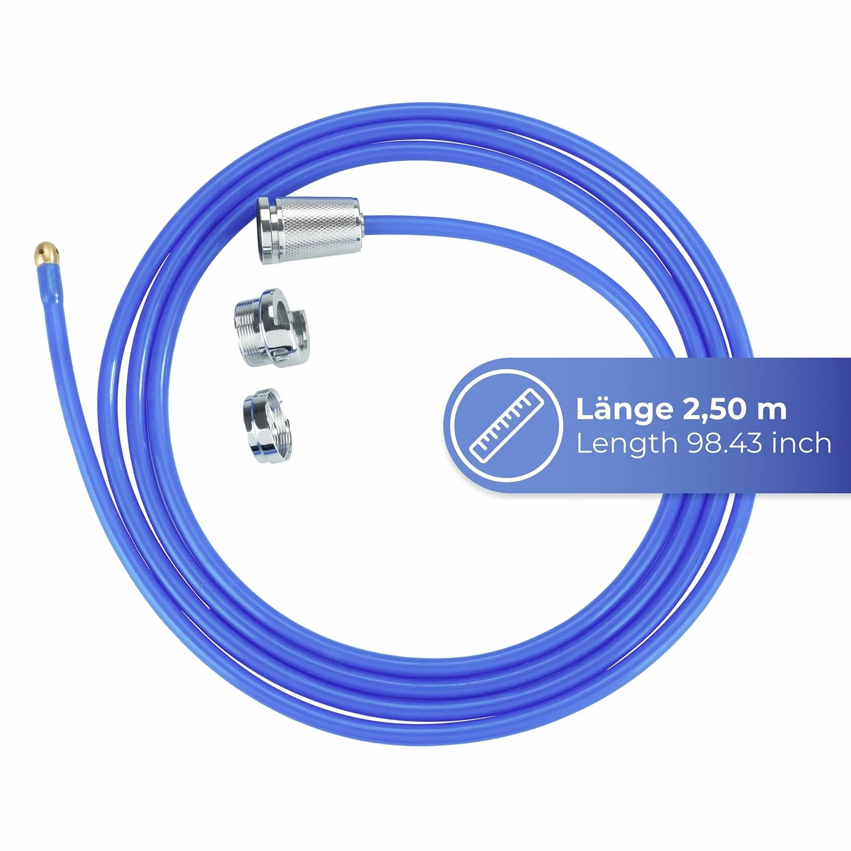 Środek czyszczący Mod. Power bez rur Twister wysokociśnieniowy środek do czyszczenia odpływu z mosiężną dyszą Easy Clip System do rury odpływowej 3 x 250 x 3 cm niebieski