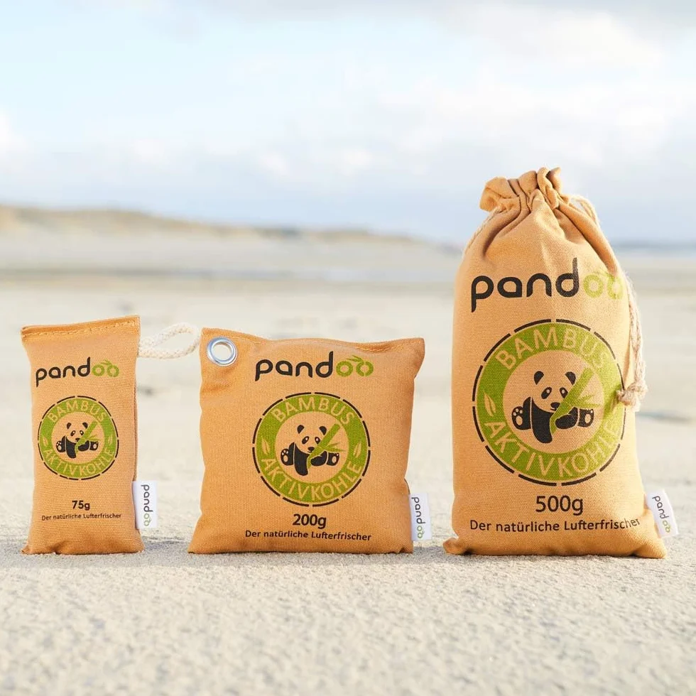 pandoo naturalny bambusowy odświeżacz powietrza z węglem aktywnym, oczyszczaczem powietrza i osuszaczem powietrza, oczyszczaczem powietrza w pomieszczeniu i odświeżaczem powietrza, pochłania zapachy i filtruje szkodliwe substancje i alergeny