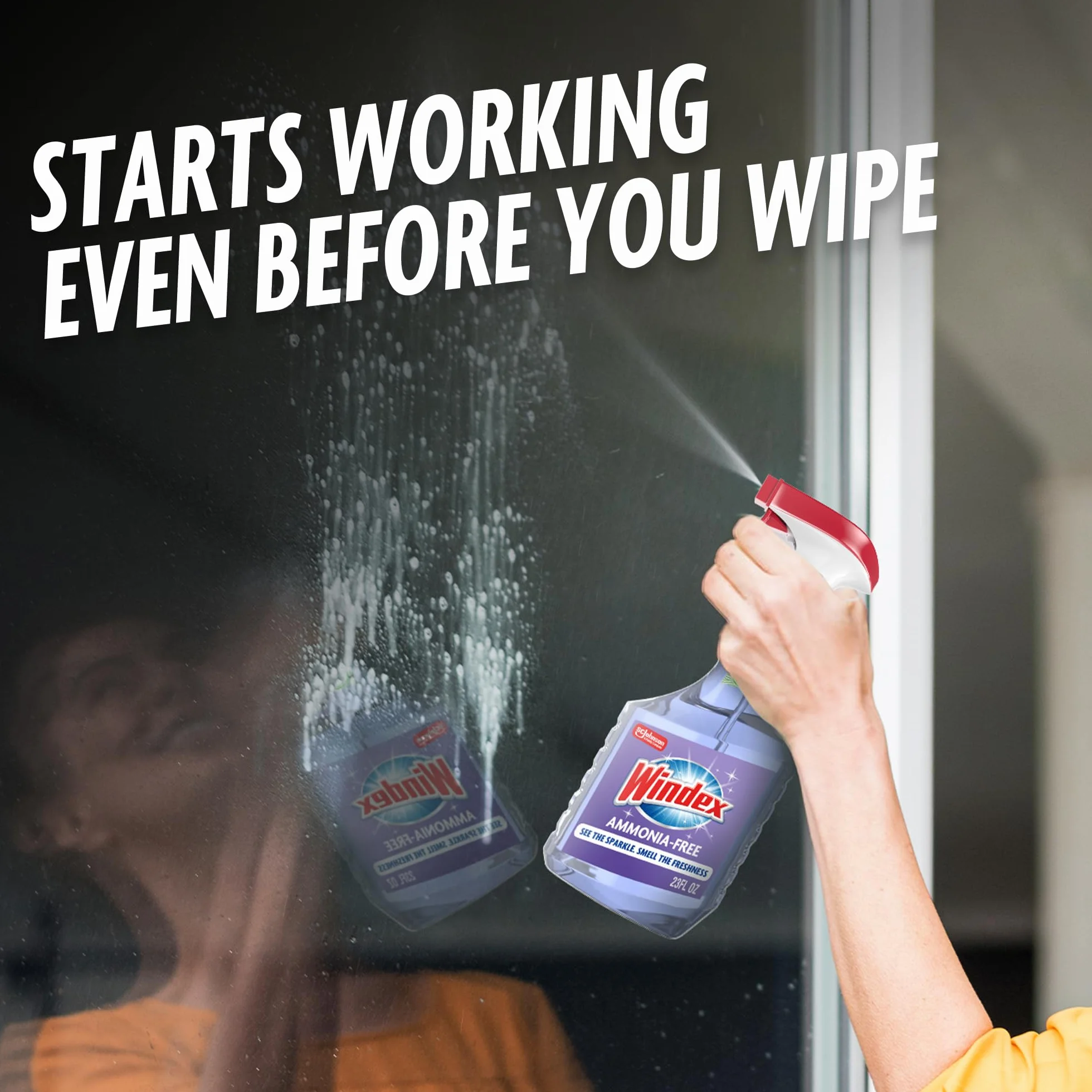 Windex Butelka wyzwalacza szkła bez ammonii, kryształowy deszcz, 60 ml