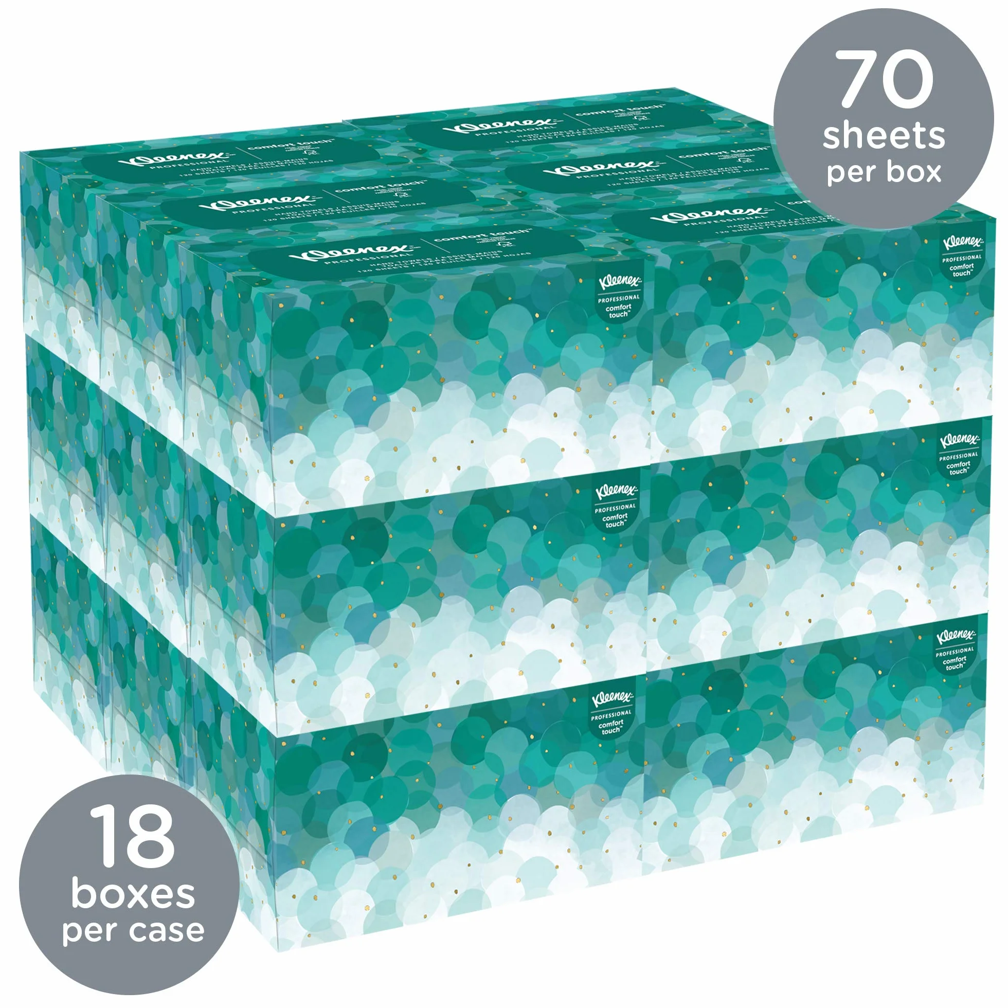 Kleenex 1126 ręczniki papierowe 1-warstwowe białe 18 pudełek po 70 chusteczek
