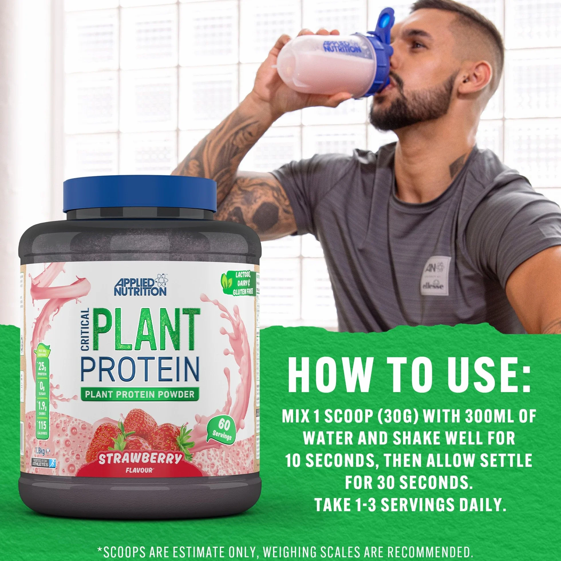 Applied Nutrition Critical Plant Protein, Strawberry - 1800g