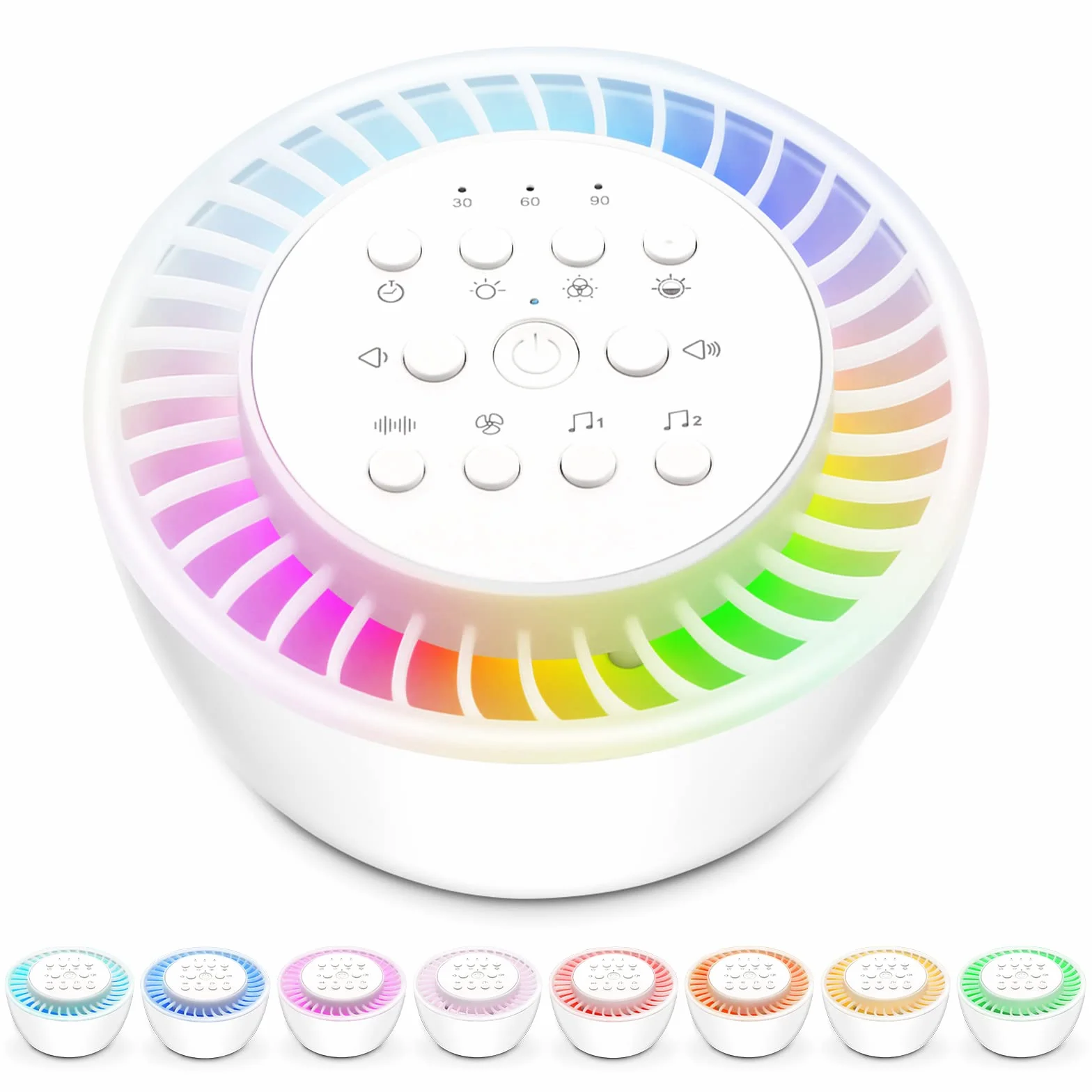White Noise Machine Przenośny szum dla Niemowląt z 36 Relaksującymi Dźwiękami Funkcją Pamięci i Timerem Zasilany przez USB-C aby Pomóc zasnąć dzieciom i dorosłym