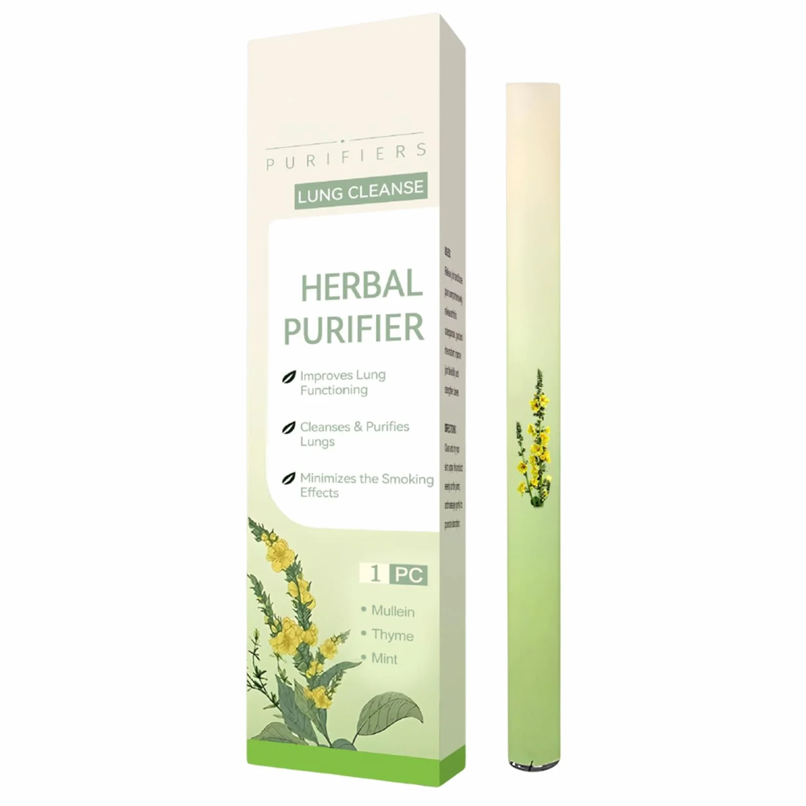 Mullein płyn do czyszczenia płuc oczyszczacz płuc dyfuzor ziół naturalny pręt do inhalatora aromaterapia