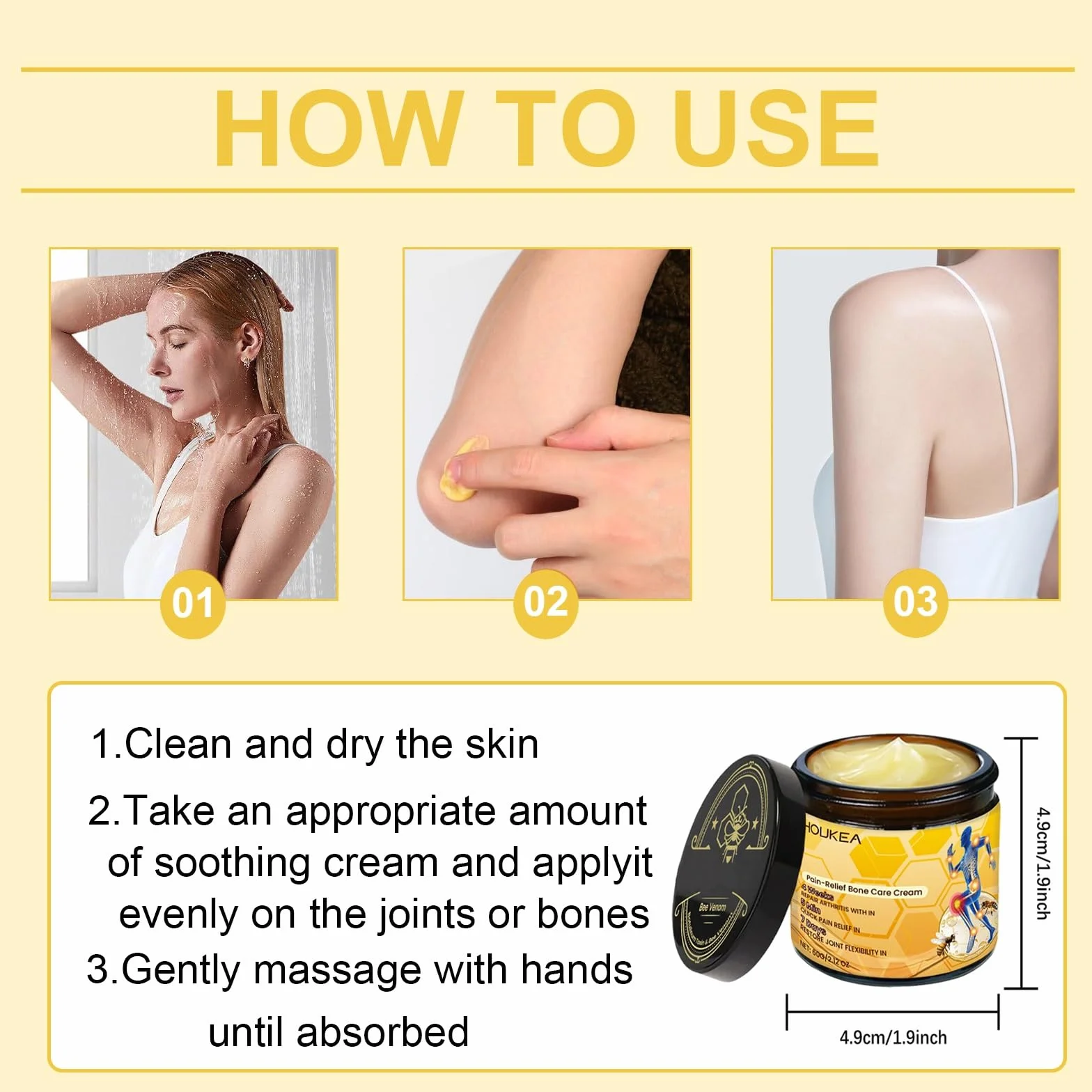 Bee Venom Joint Gel & Botulinum Toxin Cream for Neck Waist Back Hand Feet Leg (3PCS)