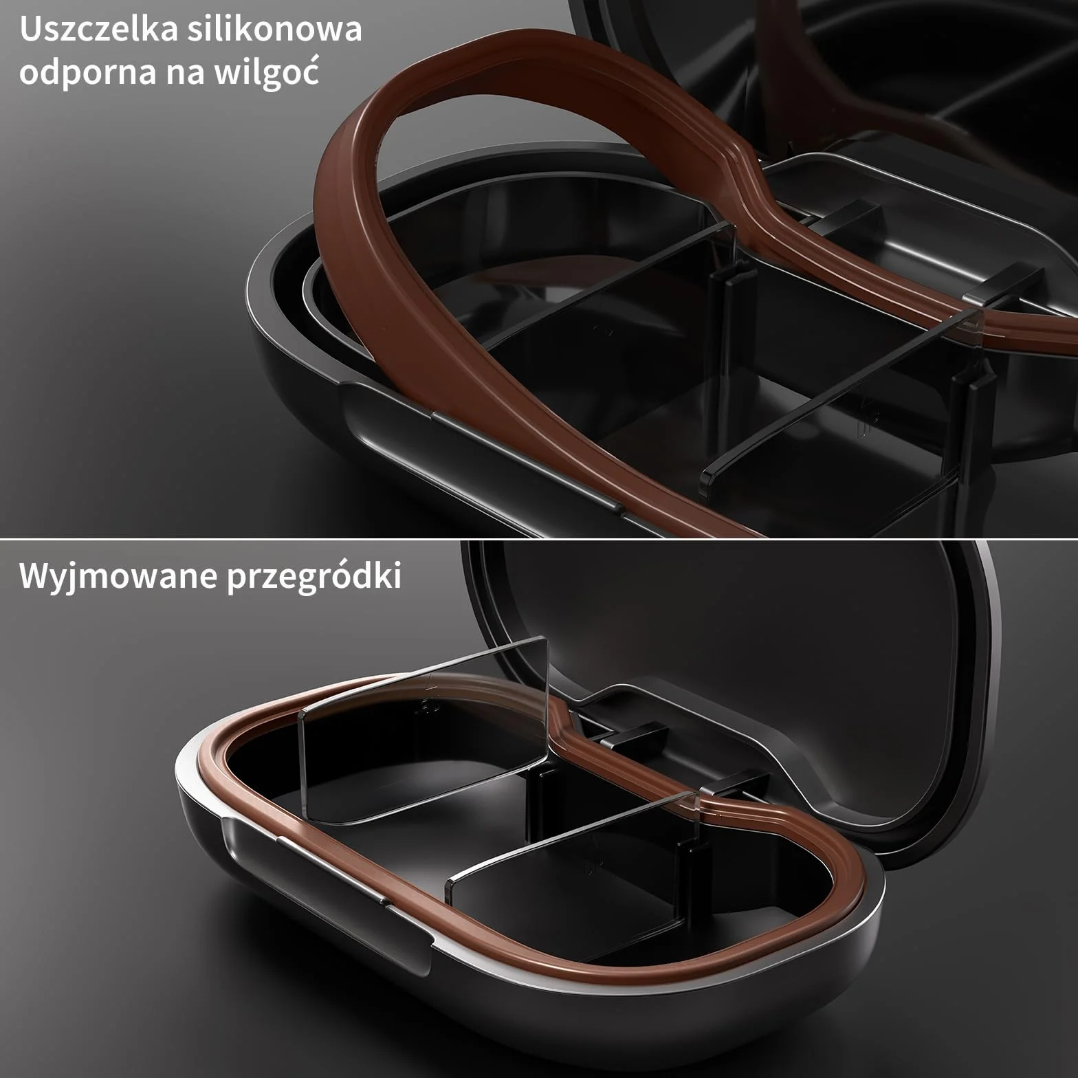 ONTERATE Małe Pudełko na Tabletki, 3 Komorowe Etui na Tabletki do Torebki, Wyjmowany Organizer Podróżny na Tabletki, Wodoodporny Mini Pojemnik na Tabletki, Organizer na Leki i Witaminy (Czarny)