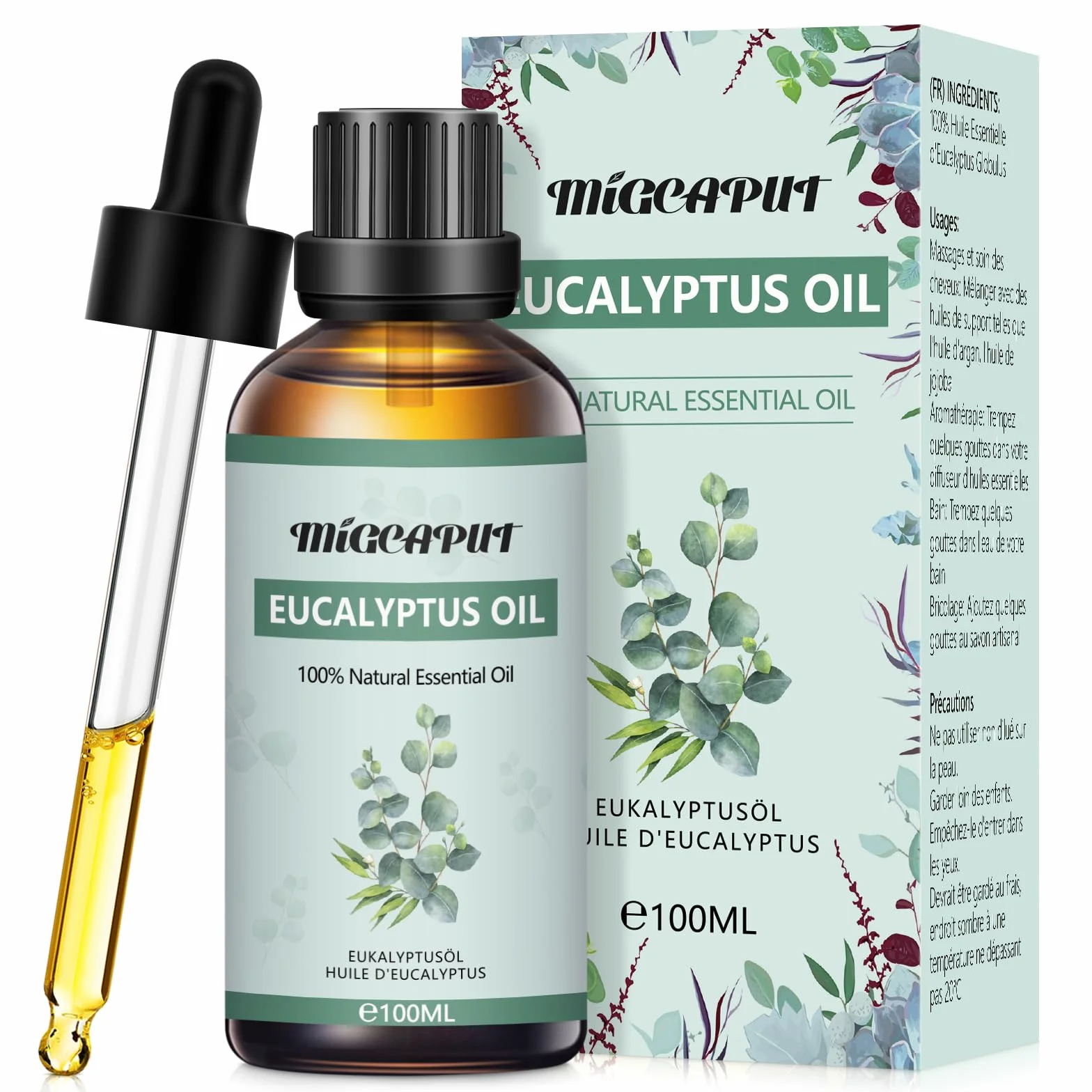 Olejek Eteryczny z Eukaliptusa 100ML Naturalny Aromaterapeutyczny do Dyfuzora SPA Masażu