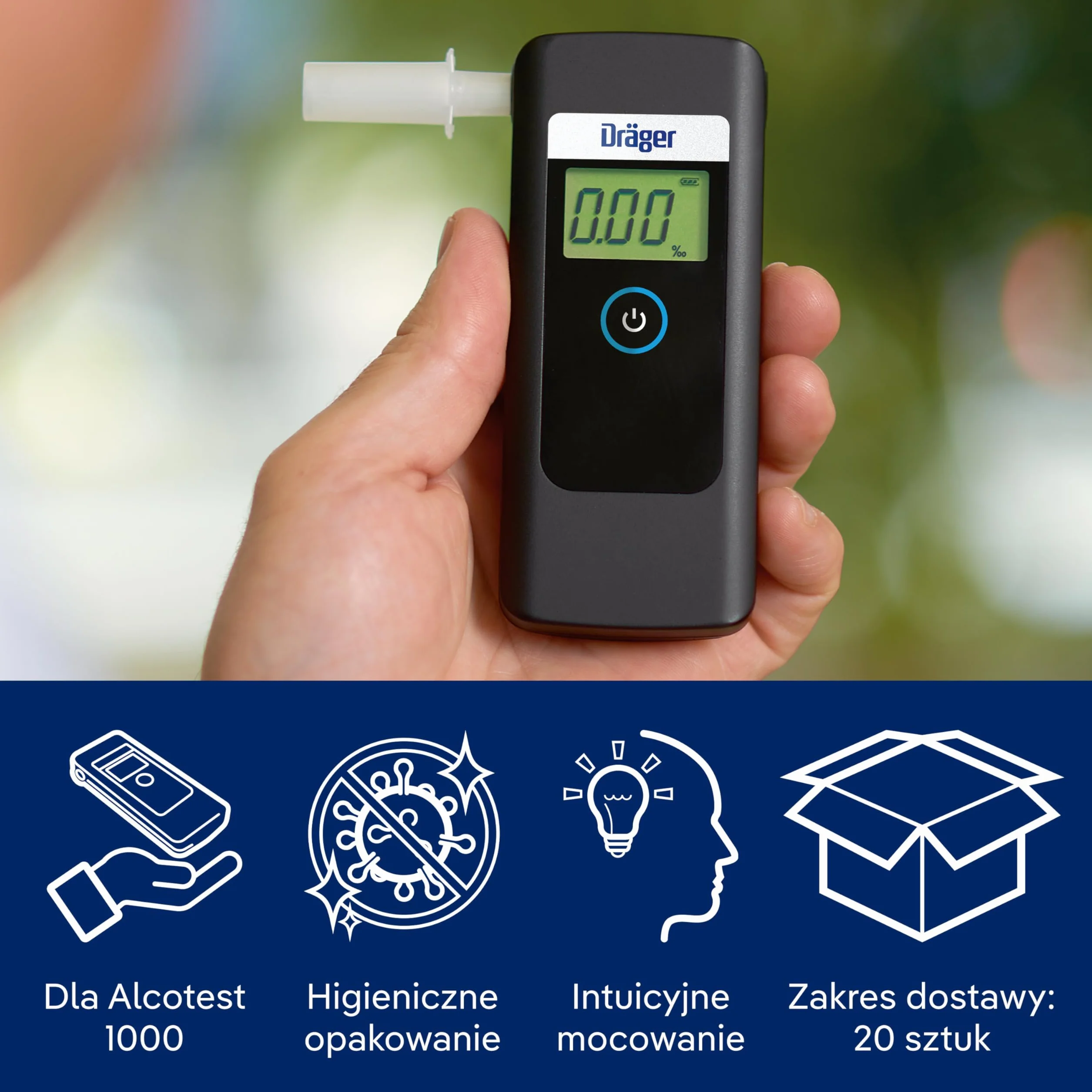 Dräger Ustniki do Alcotest 1000 | 20 sztuk | pakowane pojedynczo
