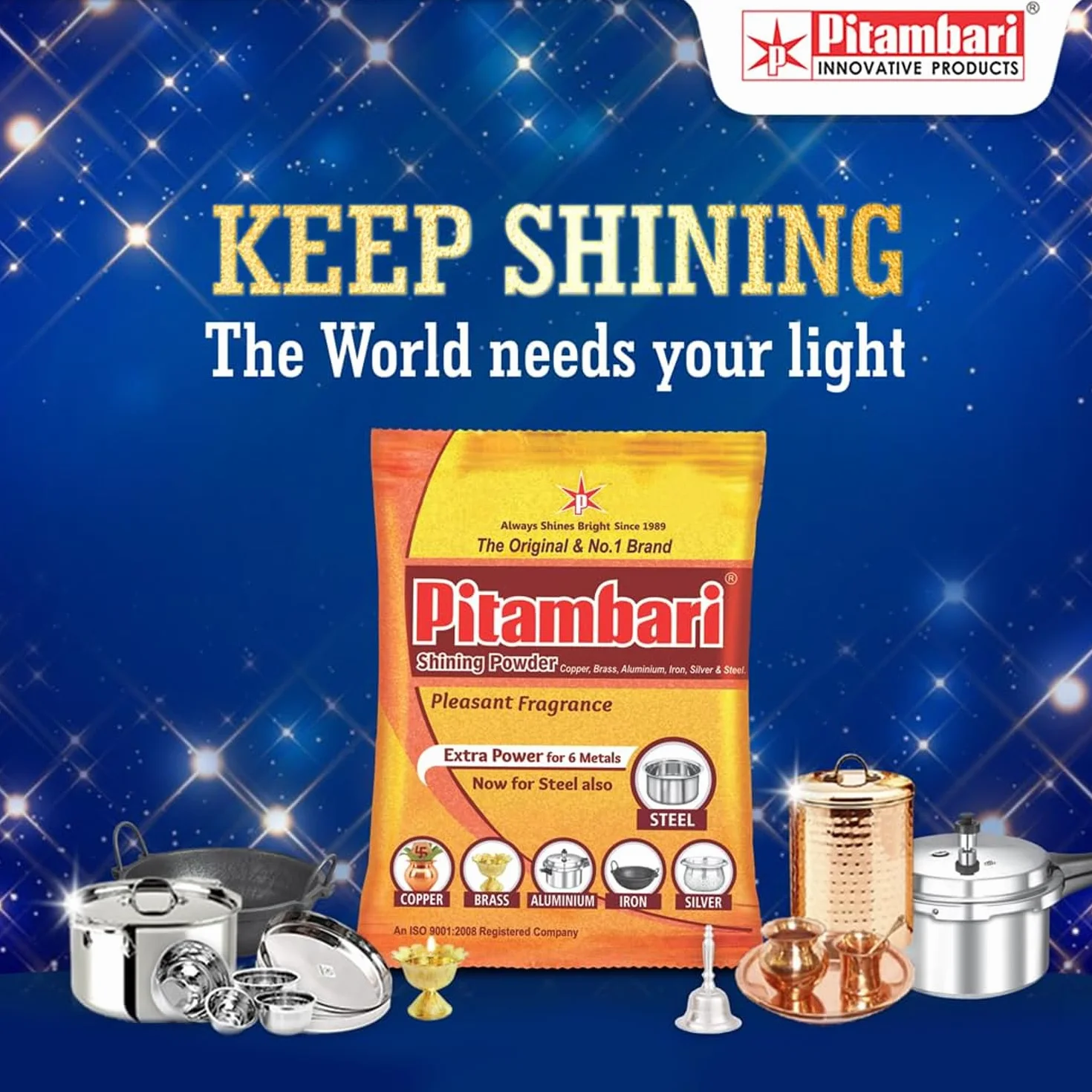 Pitambari Shining Powder 200 g opakowanie 3 Indie