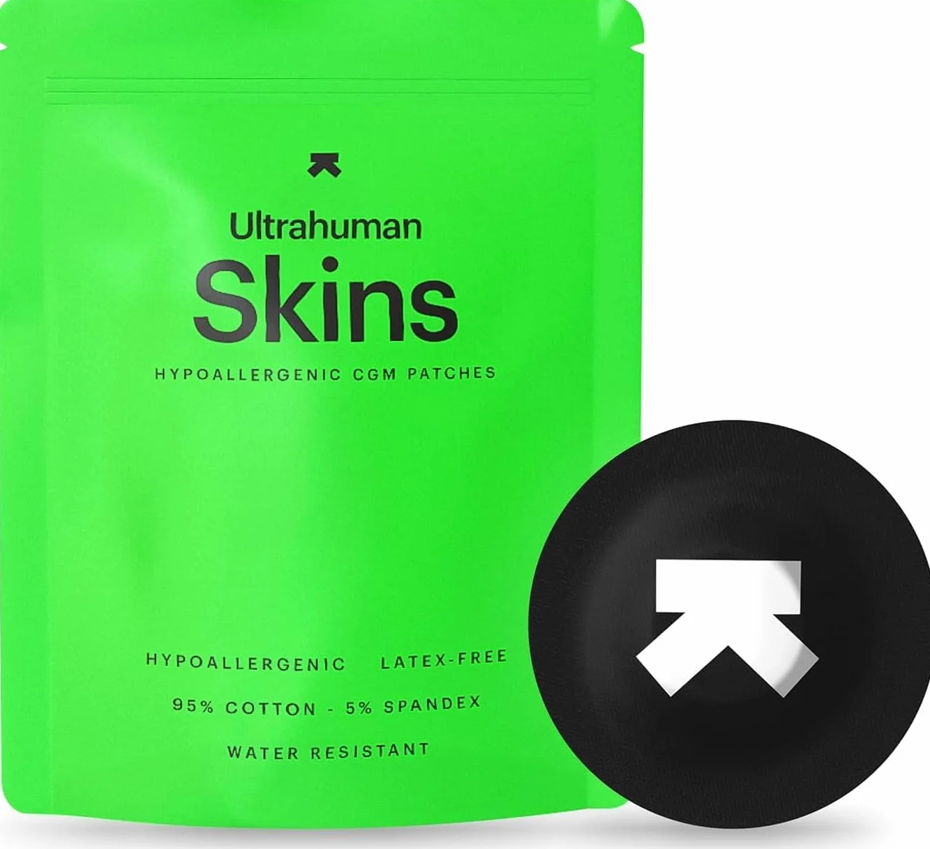 Ultrahuman Skins – plastry samoprzylepne do Freestyle Libre 2/3 (zestaw 20 sztuk) – hipoalergiczne, wodoodporne osłony czujników CGM, 14 dni noszenia z 3 miesiącami bezpłatnego dostępu do aplikacji