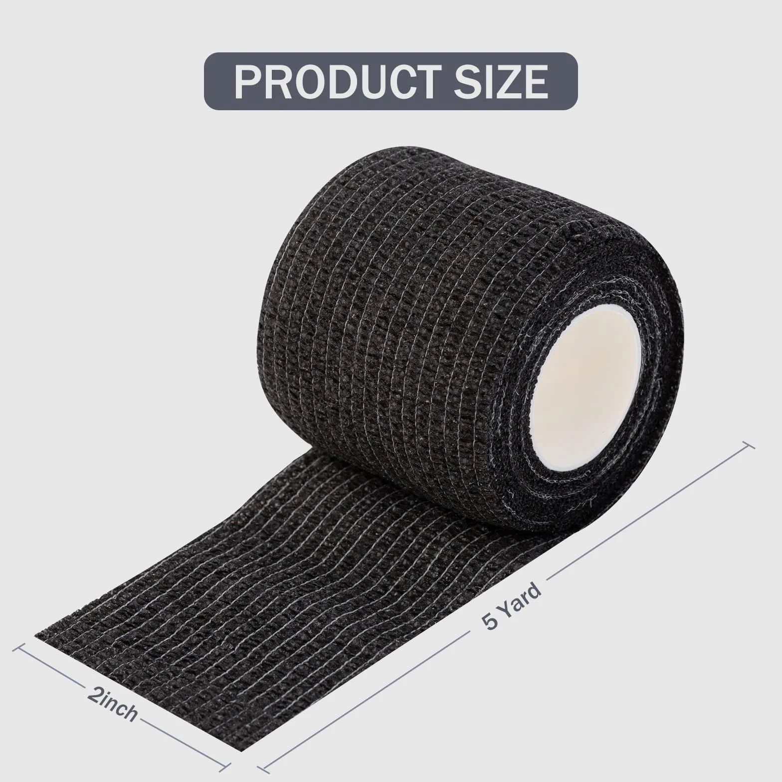 EZ Tattoo Taśma Grip Tape – 12 sztuk (5 cm x 4,5 m) samoprzylepna taśma do obrzęków nadgarstka i skręcenia kostek, jednorazowa rolka do tatuażu (czarna)