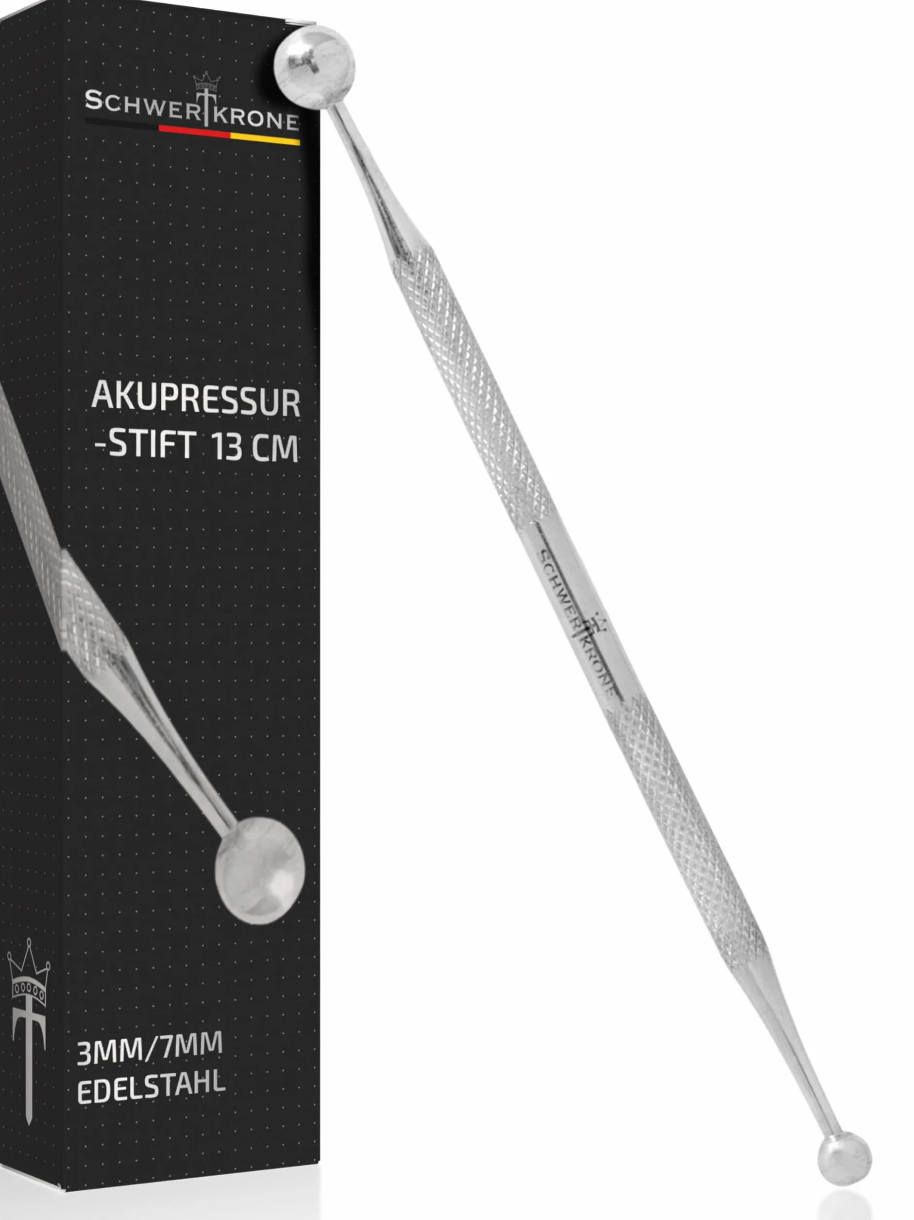 SCHWERTKRONE® Pisak do akupresury [Premium nierdzewna stal] – sztyft do akupunktury – profesjonalny pręt