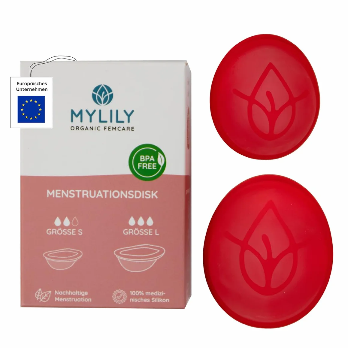 Krążek menstruacyjny MYLILY® zestaw 2 sztuk silikon medyczny